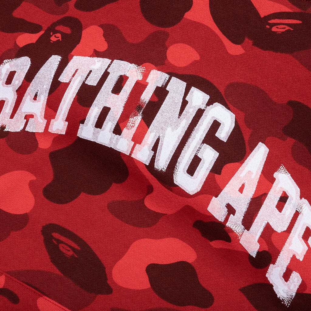 COLOR CAMO PULLOVER HOODIE - RED - 4