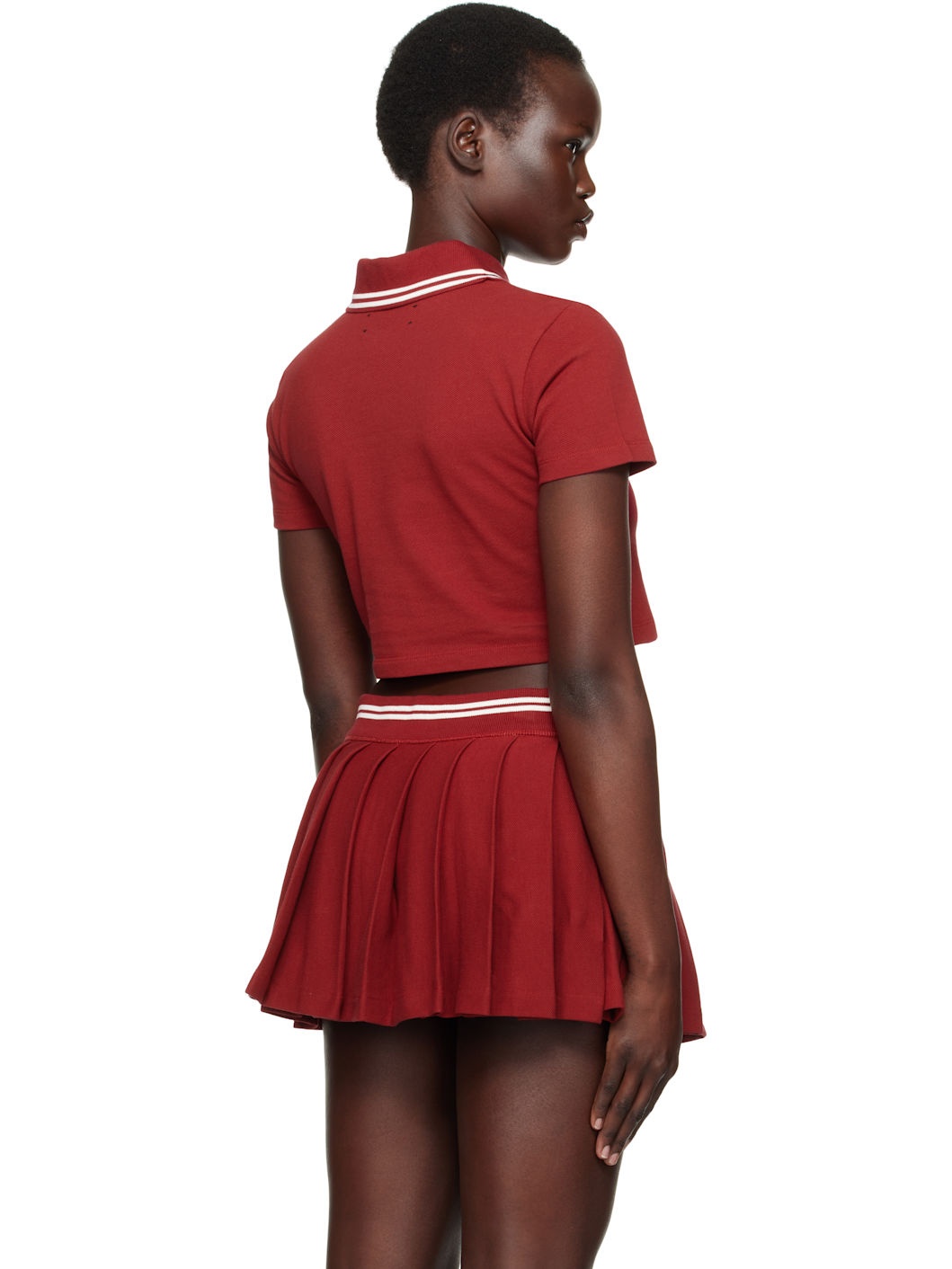 Red MA Quad Cropped Polo - 3