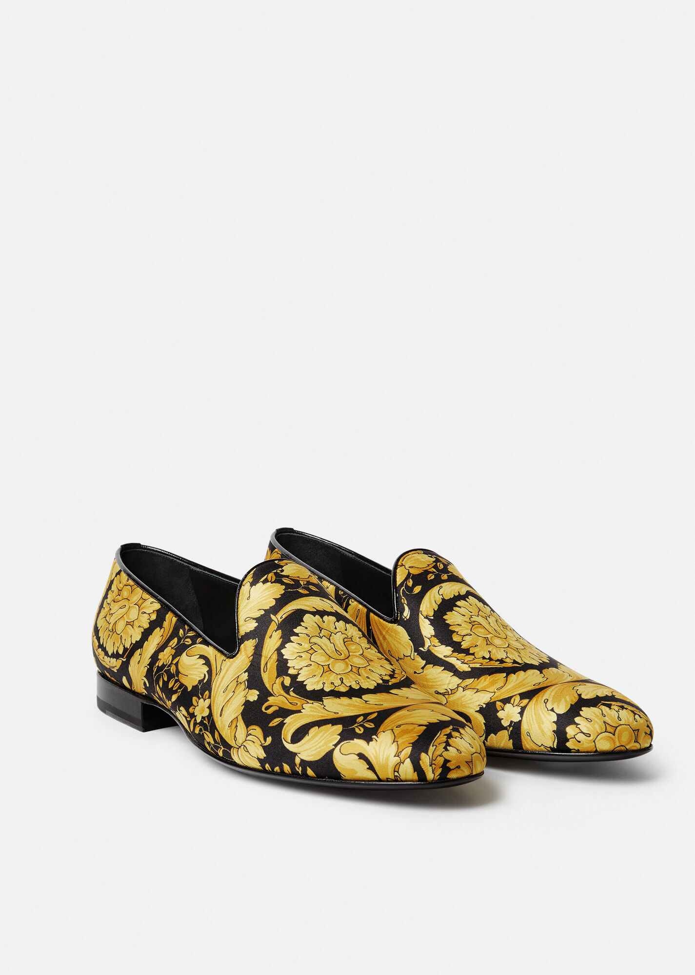 Barocco Print Silk Slippers - 4