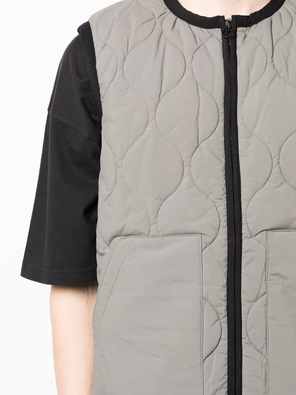 quilted sleeveless gilet - 5
