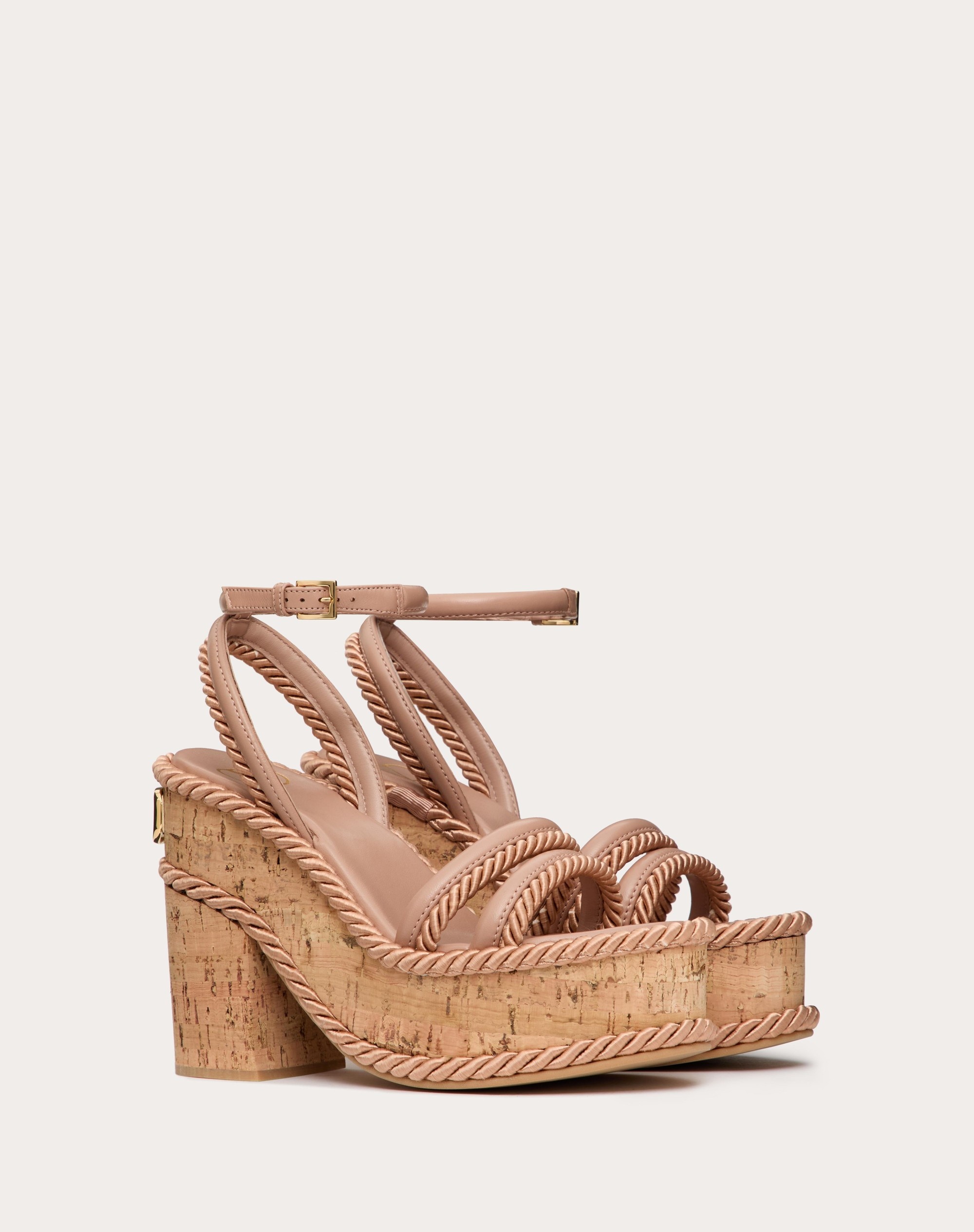 VLOGO SUMMERBLOCKS WEDGE SANDAL IN NAPPA LEATHER AND SILK TORCHON 130MM - 2