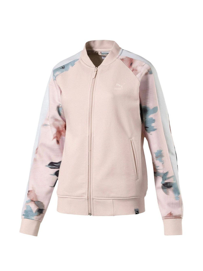 floral-sleeve logo-detail sweatshirt 1