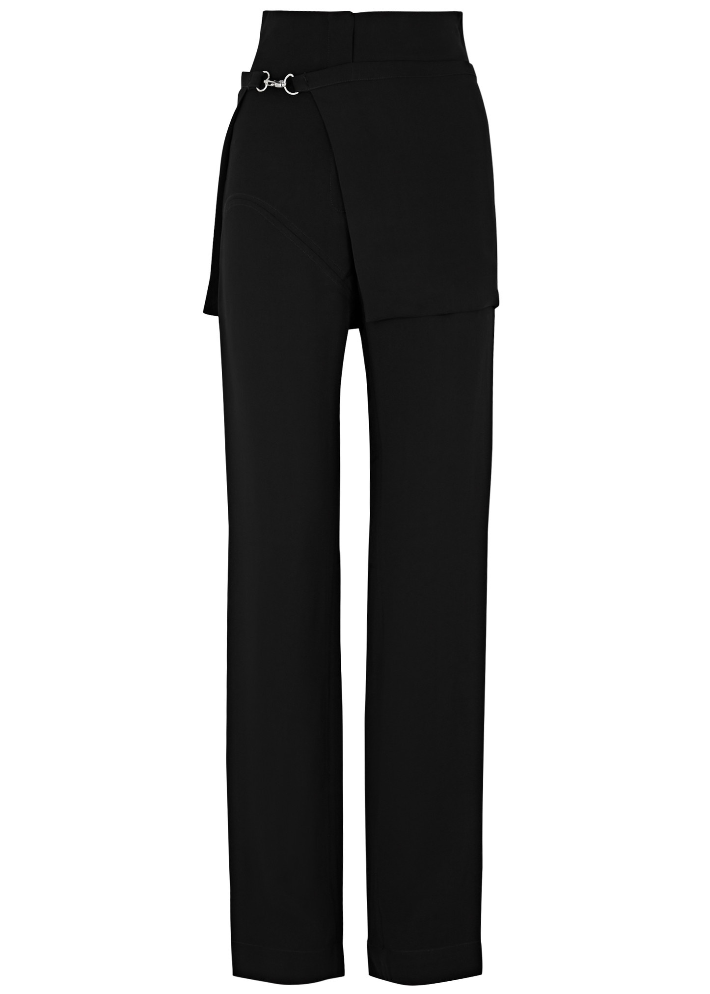 Apron layered slim-leg trousers - 1
