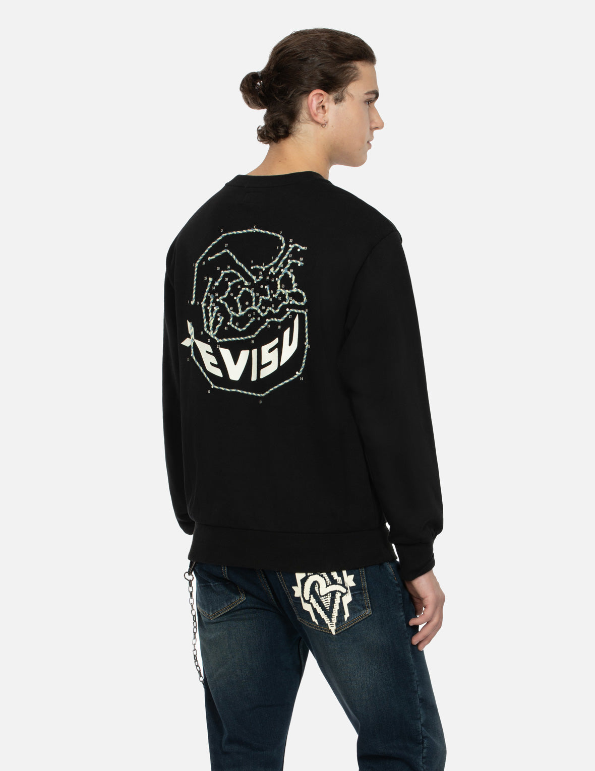 DOT-TO-DOT DARUMA AND LOGO PRINT RELAX FIT SWEATSHIRT - 7