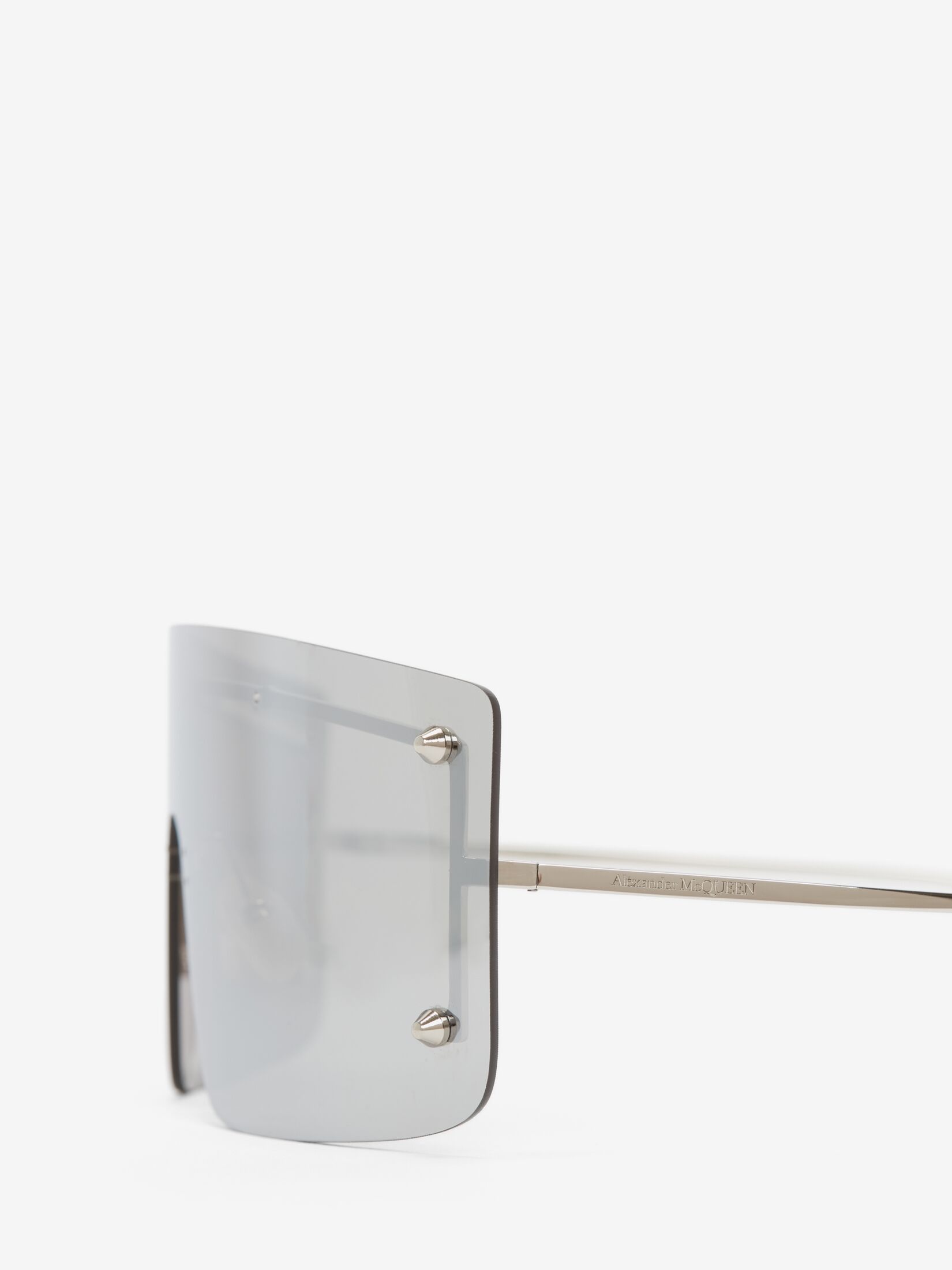 Spike Studs Mask Sunglasses in Silver - 4