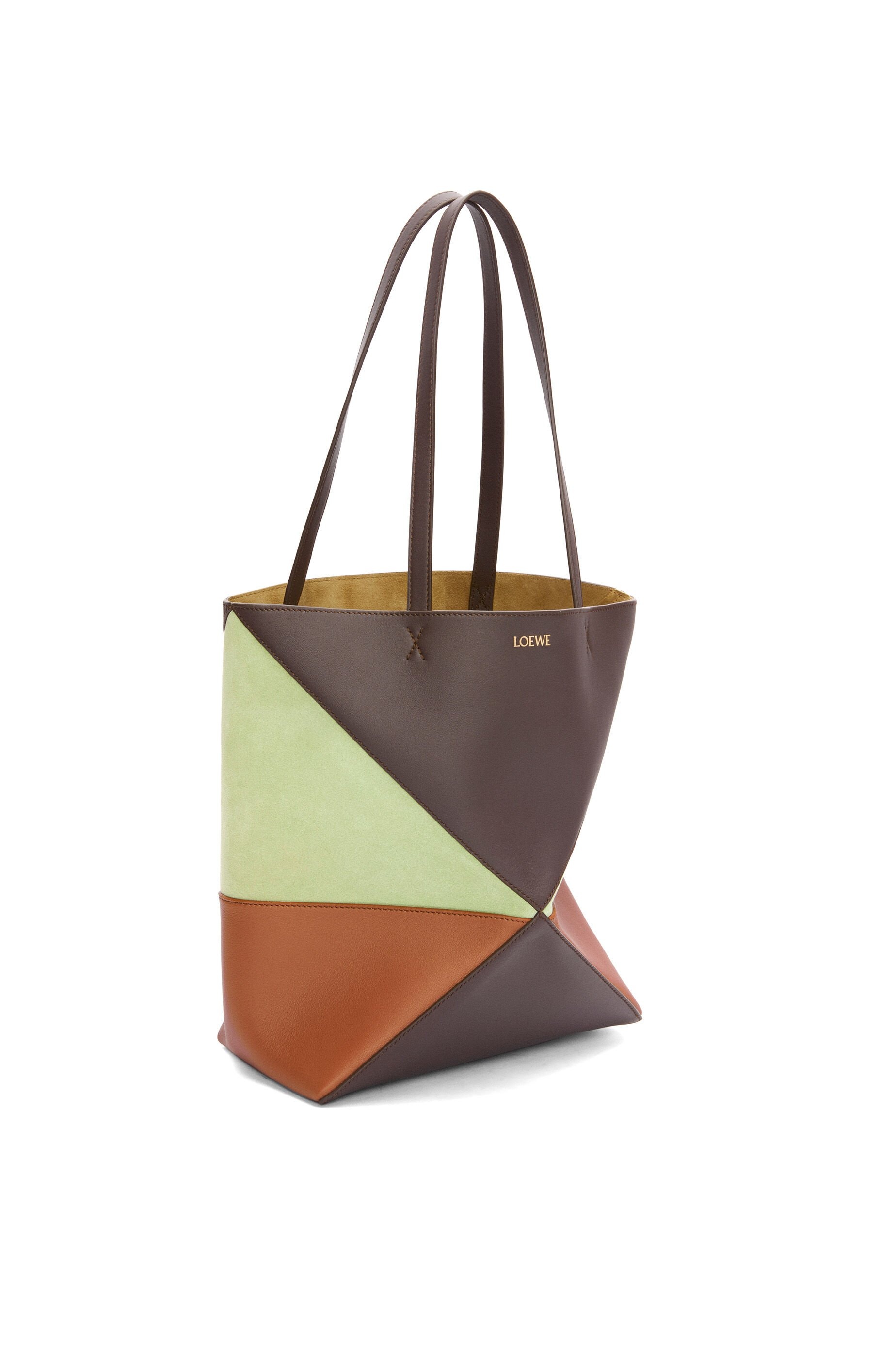 Medium Puzzle Fold tote in calfskin and suede - 4