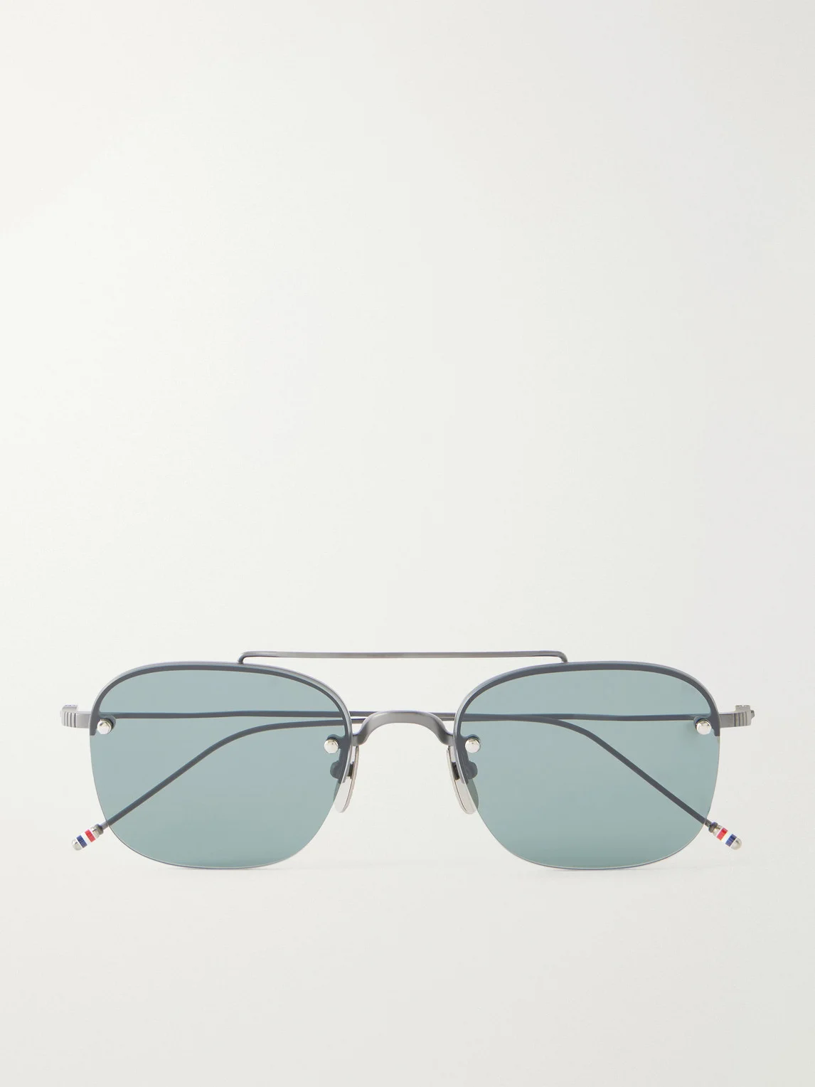Aviator-Style Gold-Pleated Titanium Sunglasses - 1