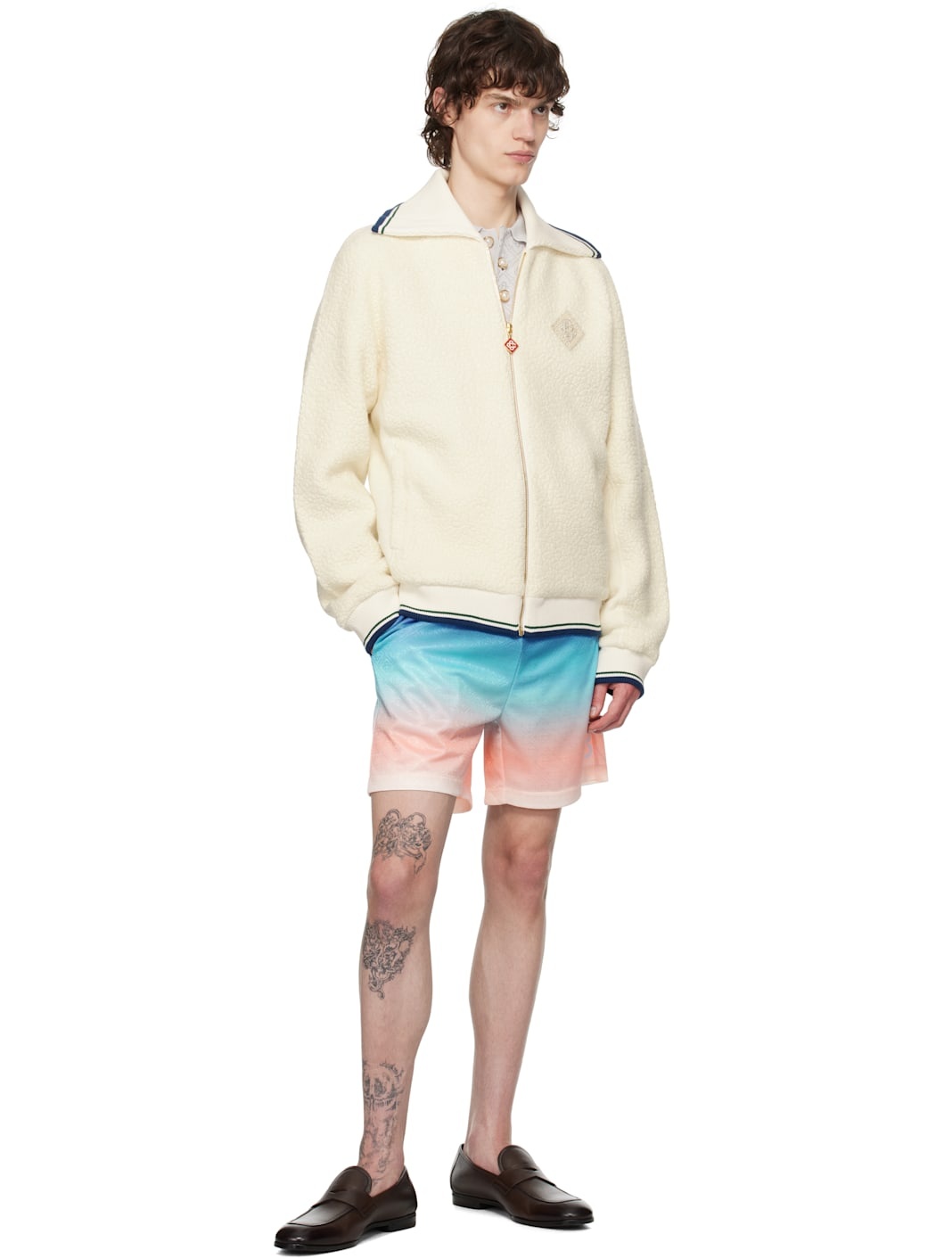 Navy & Pink Gradient Football Shorts - 4