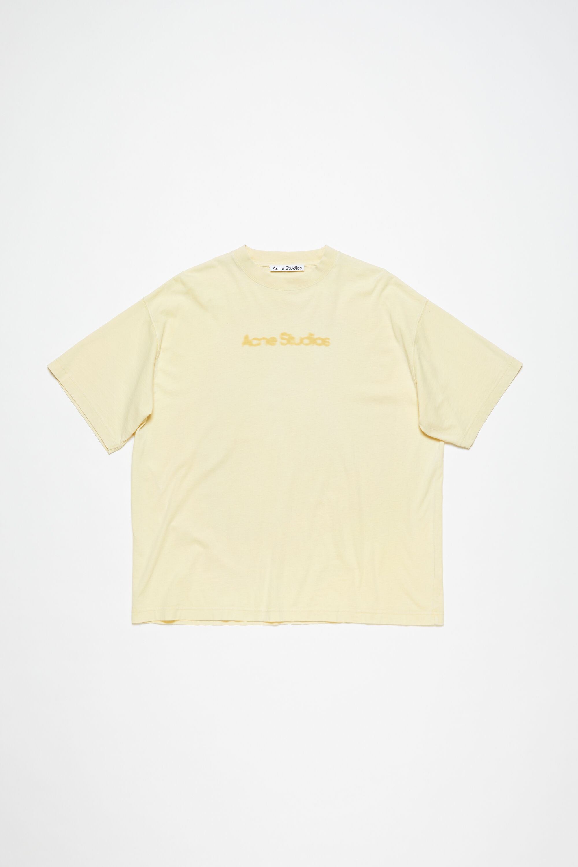 Blurred logo t-shirt - Relaxed unisex fit - Pale yellow - 5