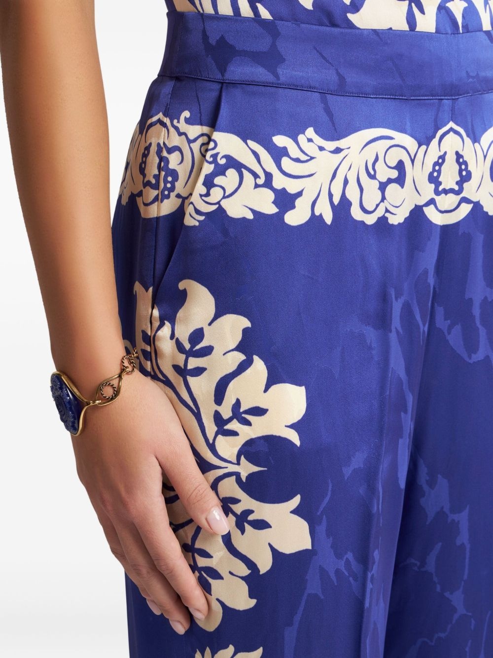 baroque print tapered trousers - 5
