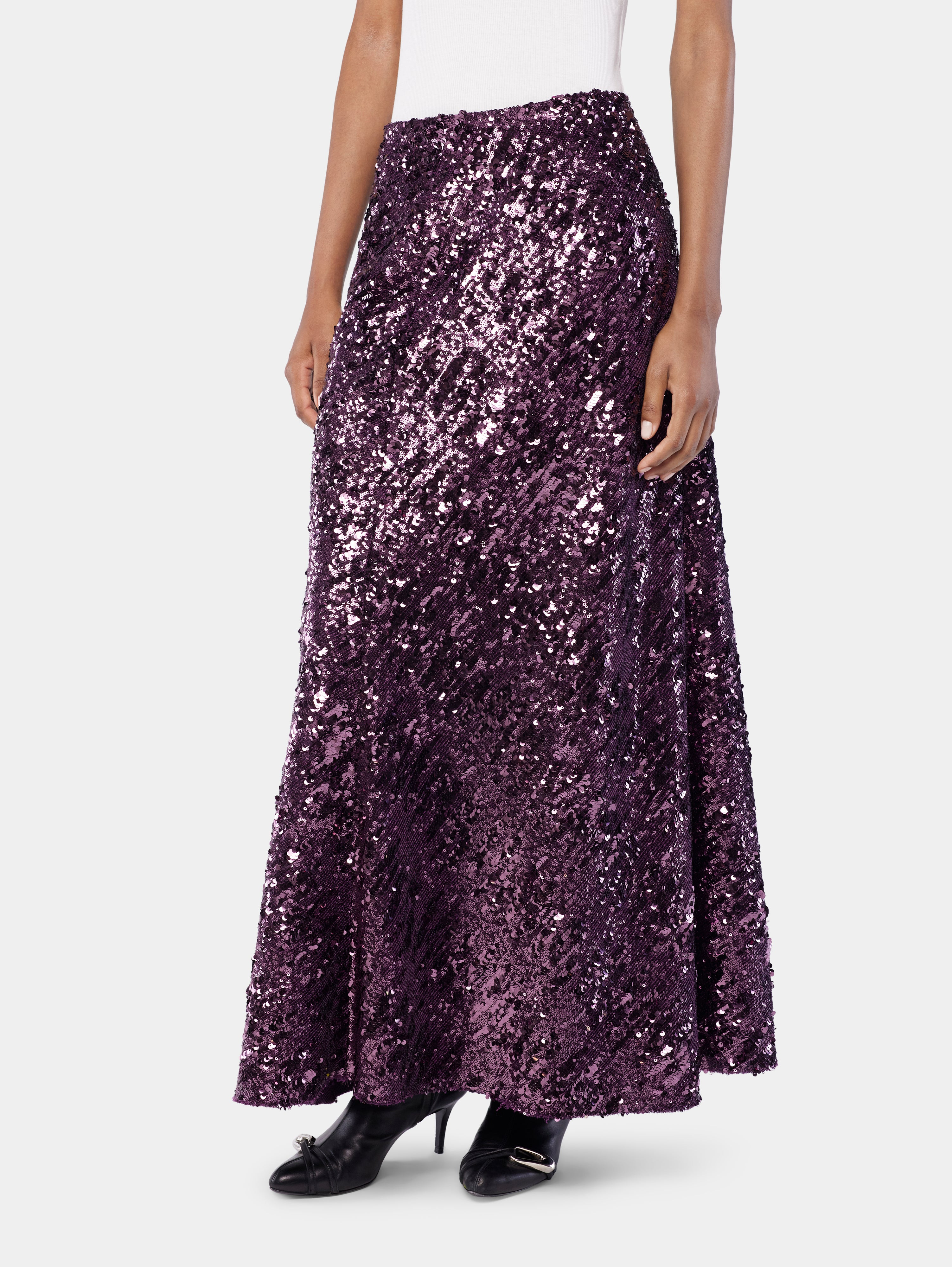 MIDI SKIRT IN JERSEY WITH SEQUIN DETAILS - 5