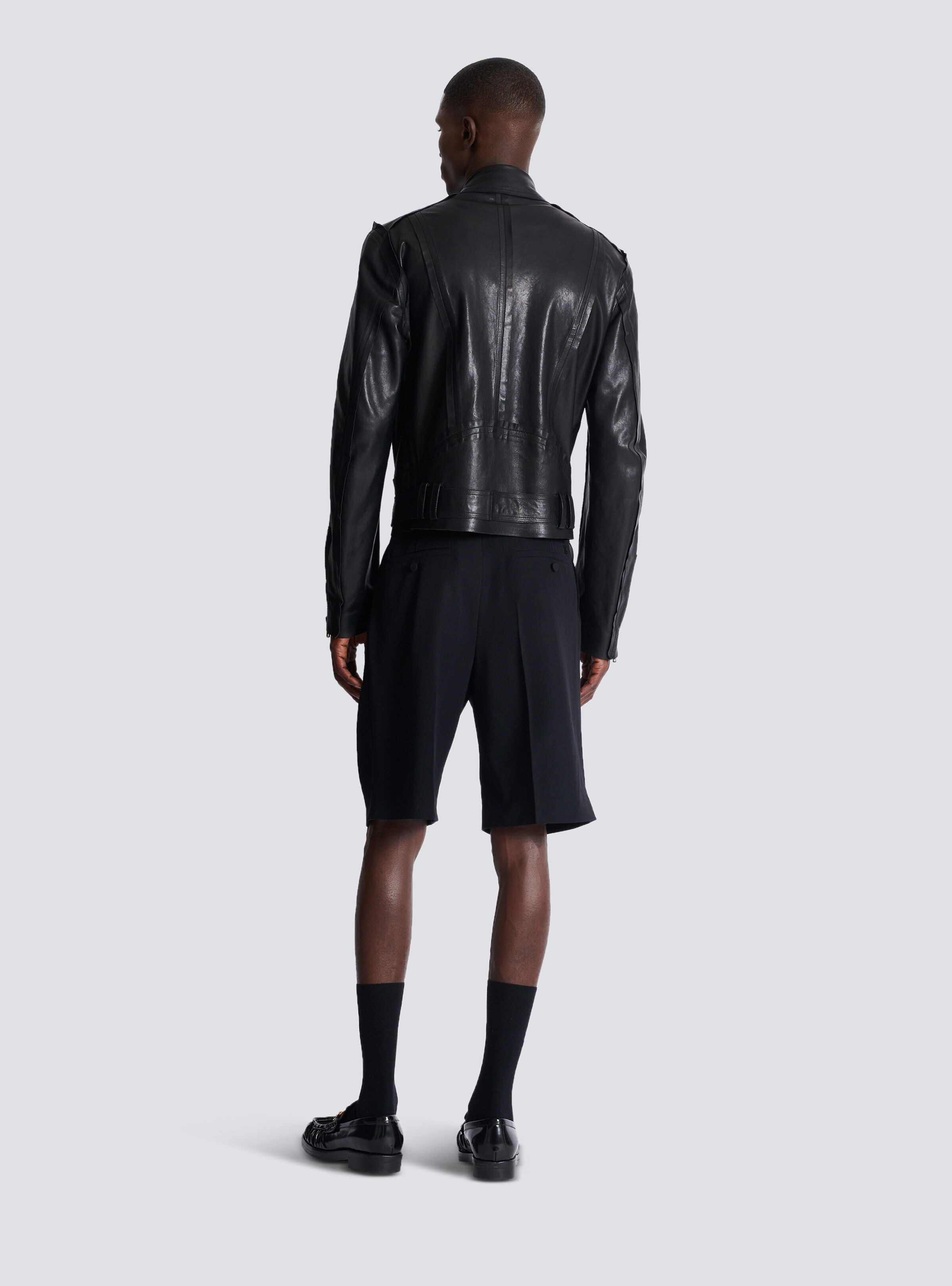 Lightweight lambskin leather biker jacket - 4