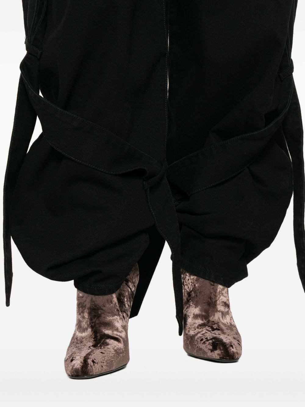 tie-detail panelled jeans - 5