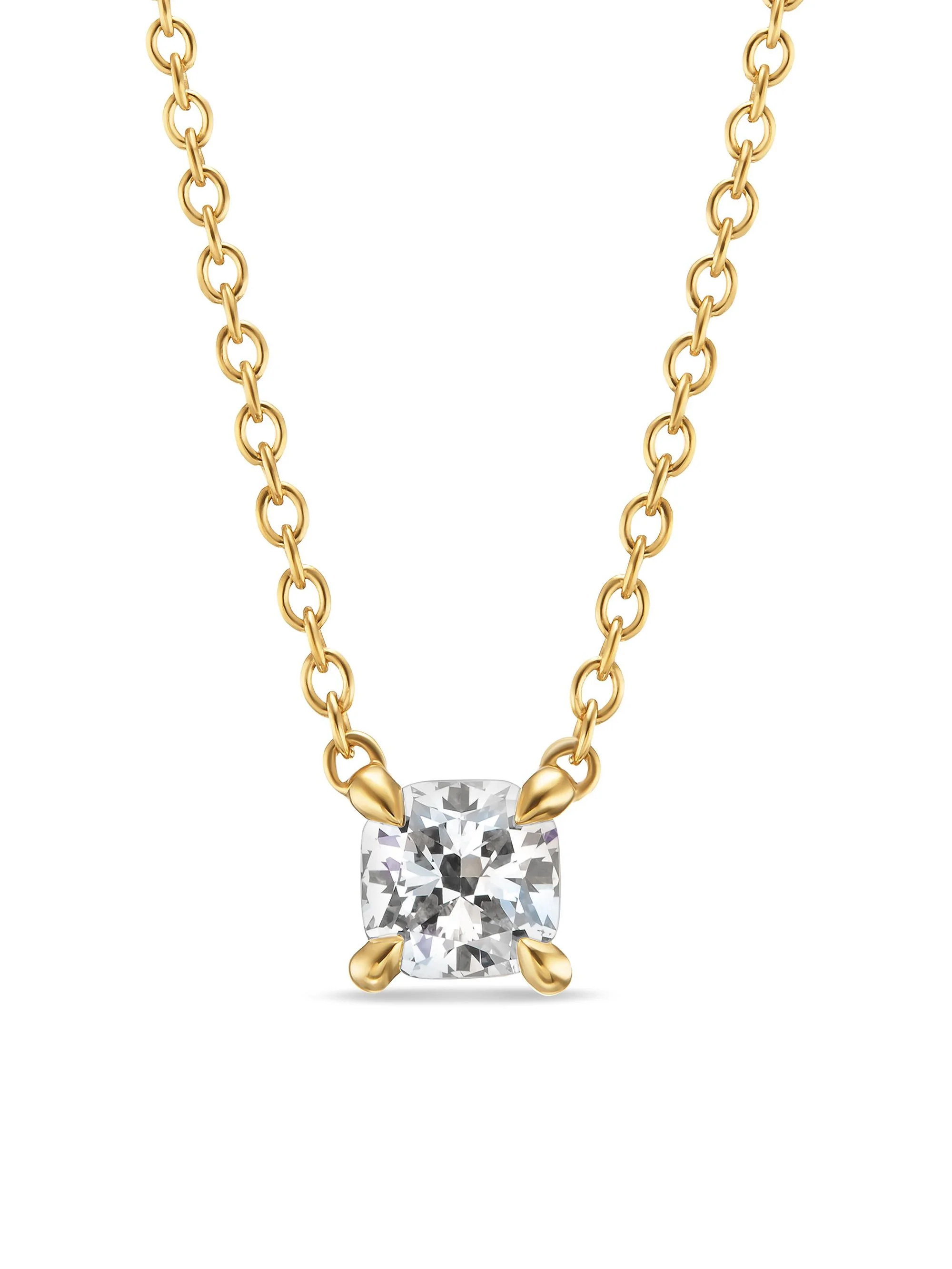 Women's Micro Chatelaine Pendant Necklace in 18K Yellow Gold with Diamond, 4.6MM - Diamond - 1