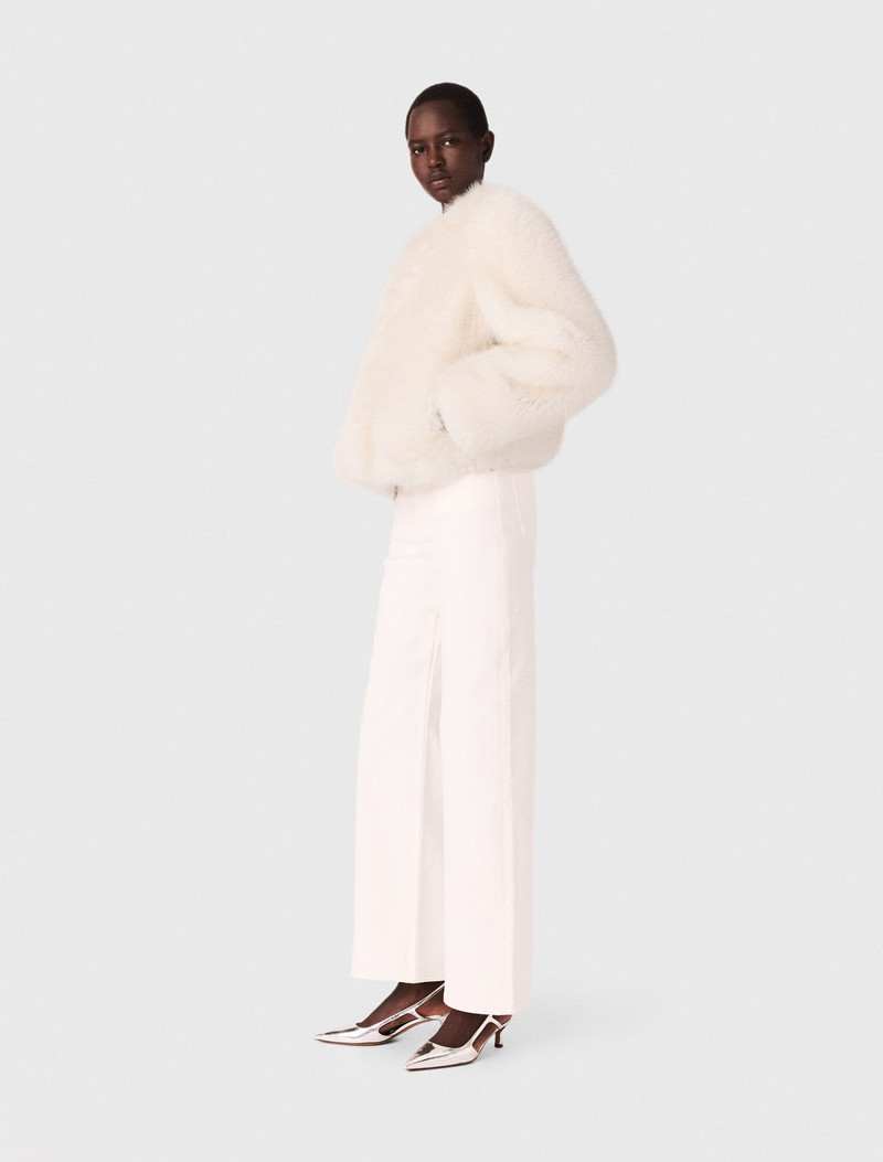 maje Silver leather strappy heels outlook