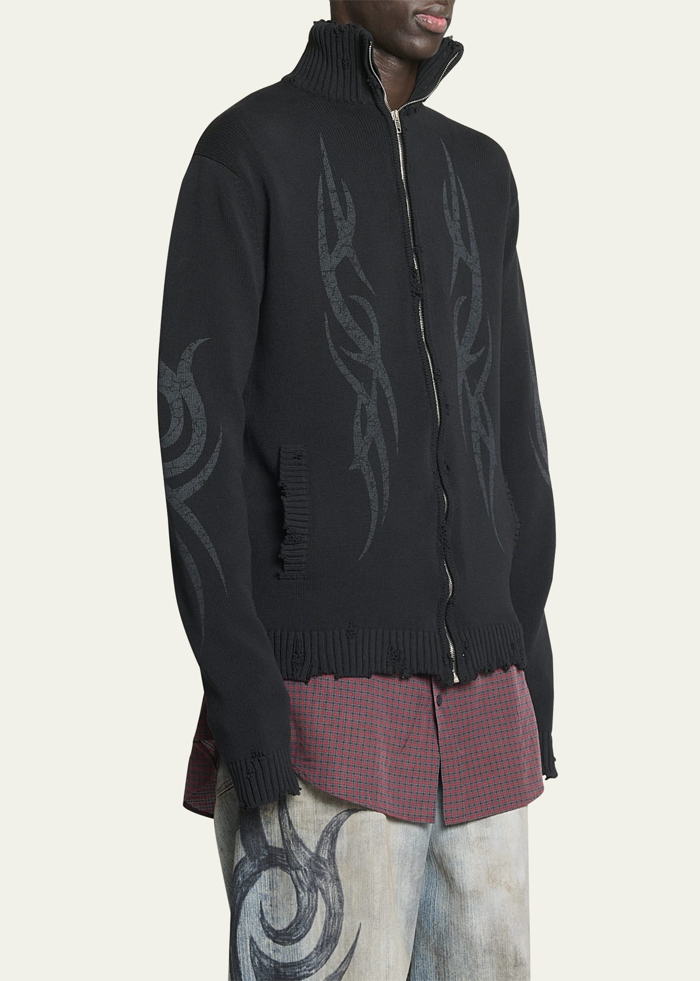 Men's Tribal Zip Cardigan - 4