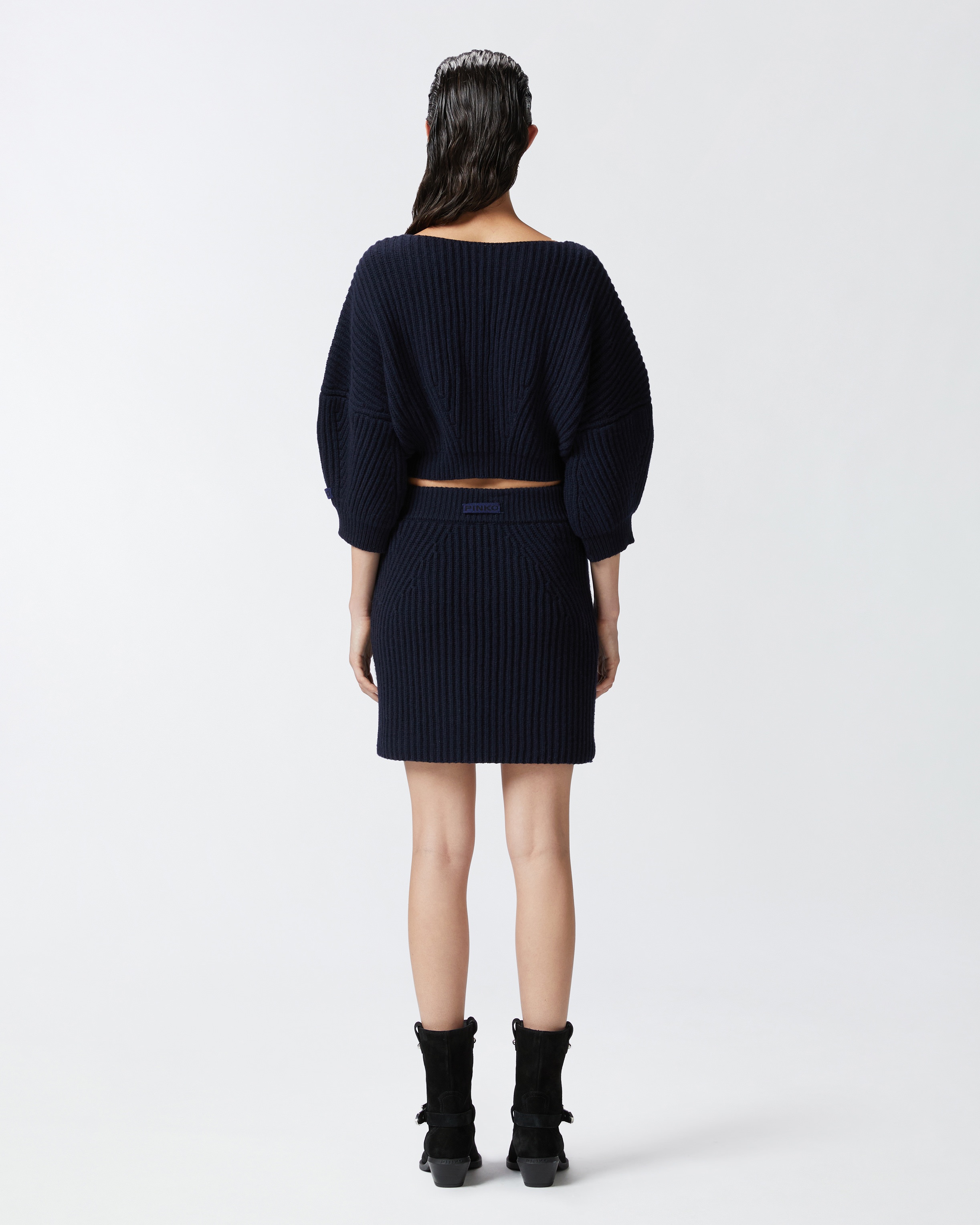 RIBBED WOOL AND CASHMERE MINI SKIRT - 4