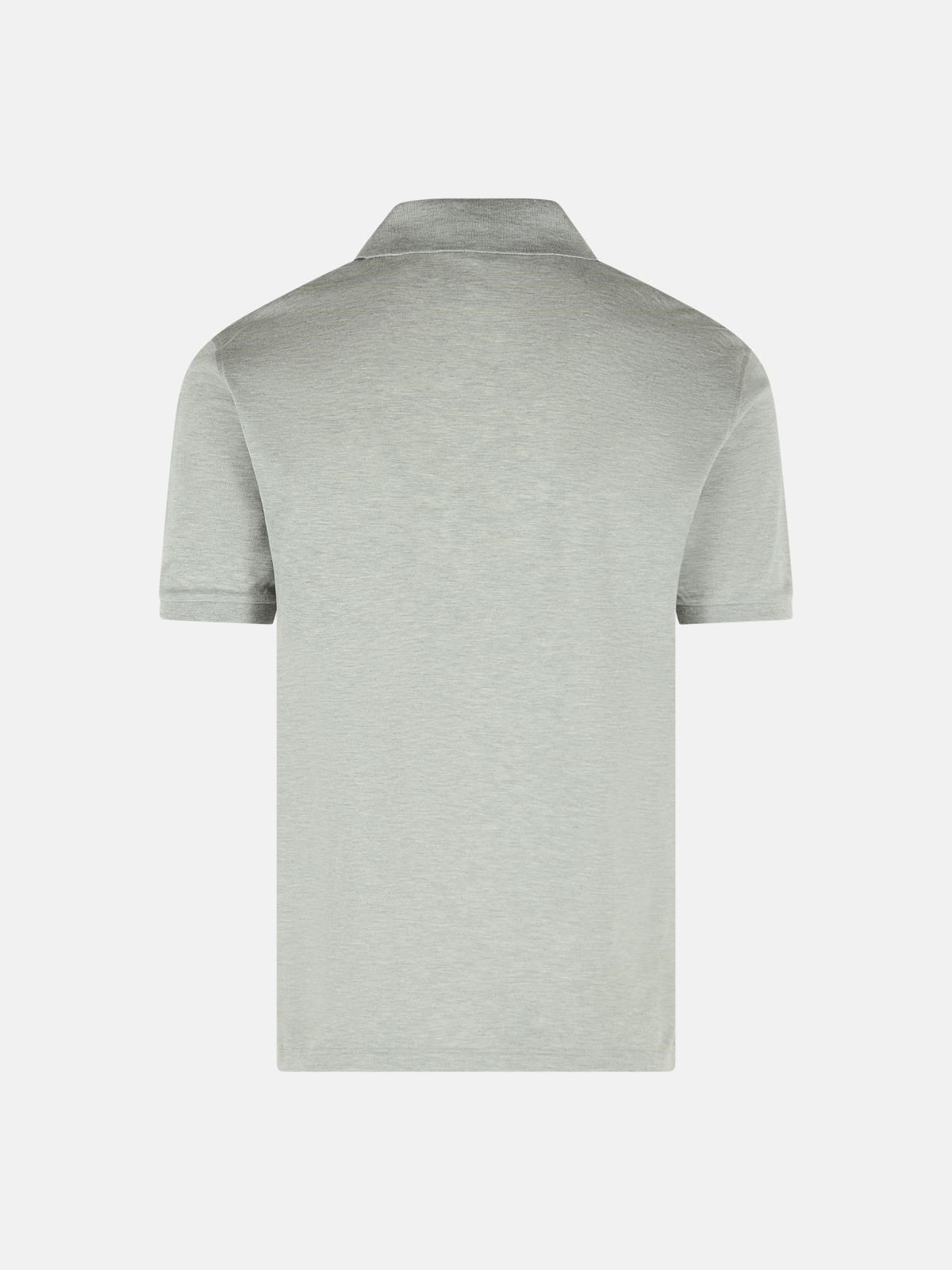 GREY COTTON POLO SHIRT - 3