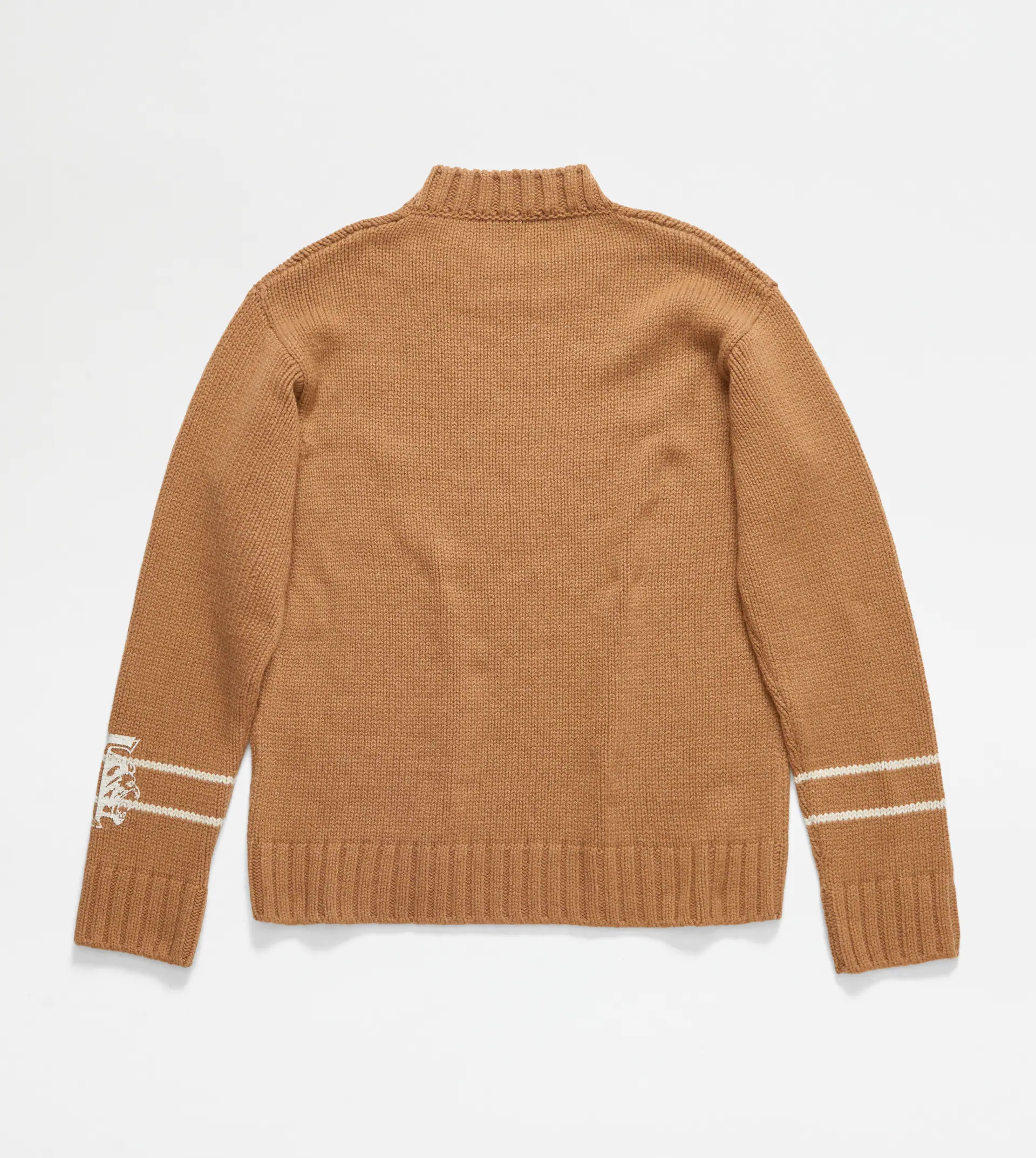 ROUND NECK JUMPER IN CASHMERE BLEND - BROWN - 8