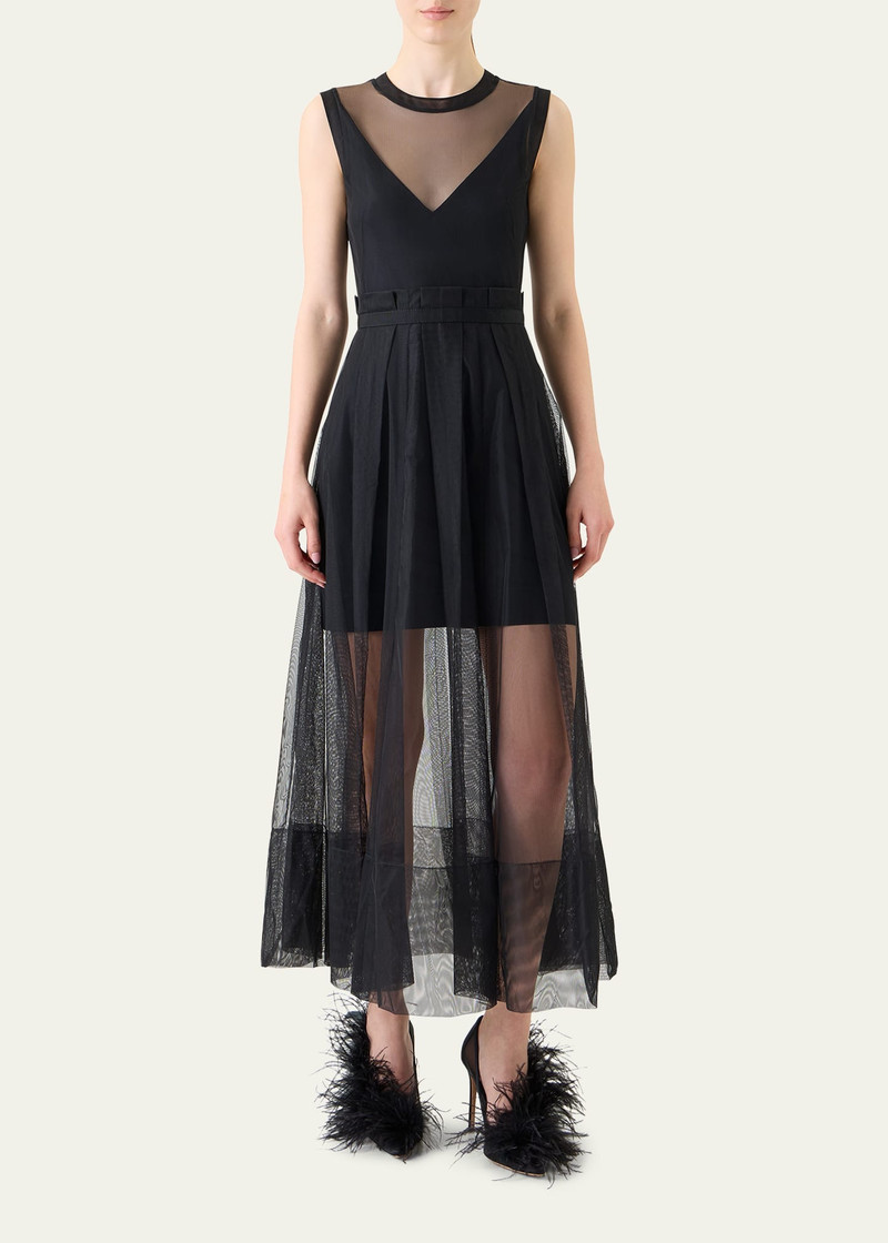 AKRIS Techno Tulle Fit-&-Flare Gown outlook