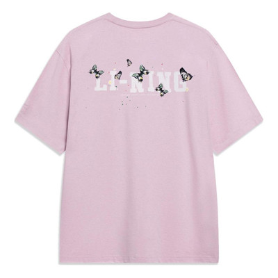 Li-Ning Li-Ning Butterfly Graphic T-shirt 'Pink' AHST205-5 outlook