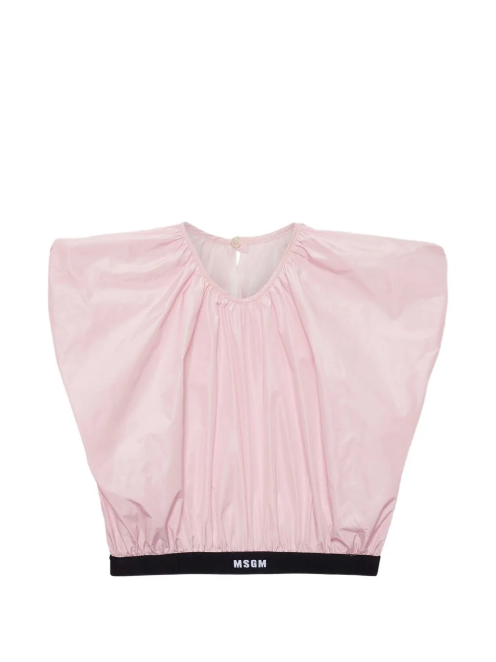 logo-print cropped blouse - 1