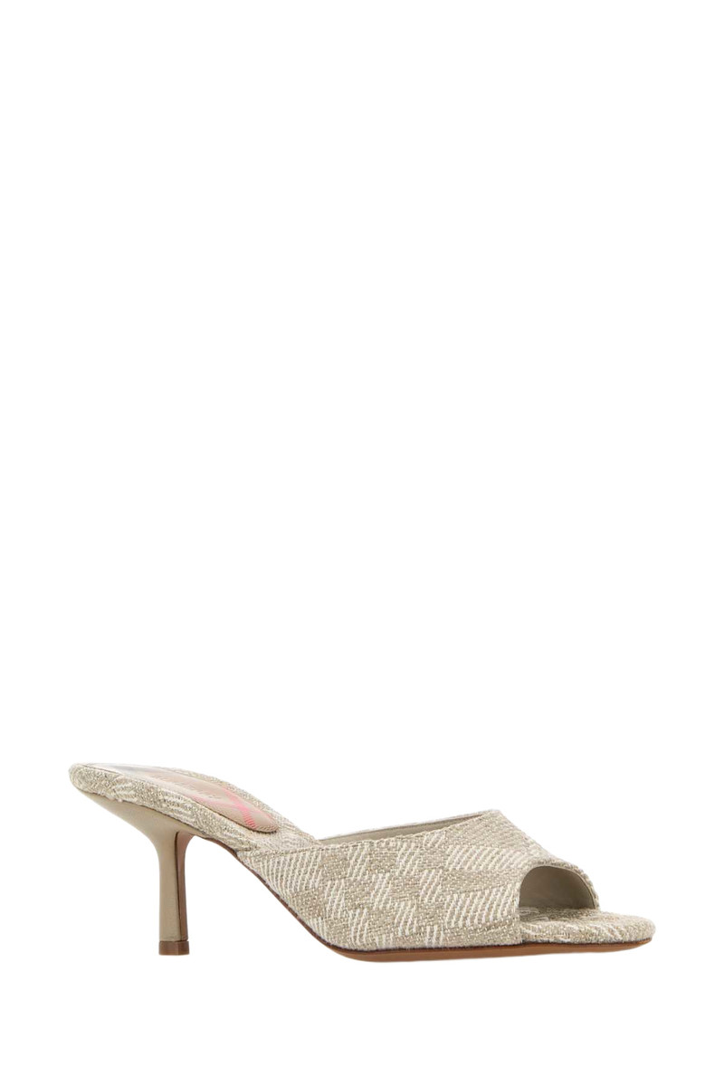 Burberry Embroidered Fabric Mules Lightbeige Sandali outlook