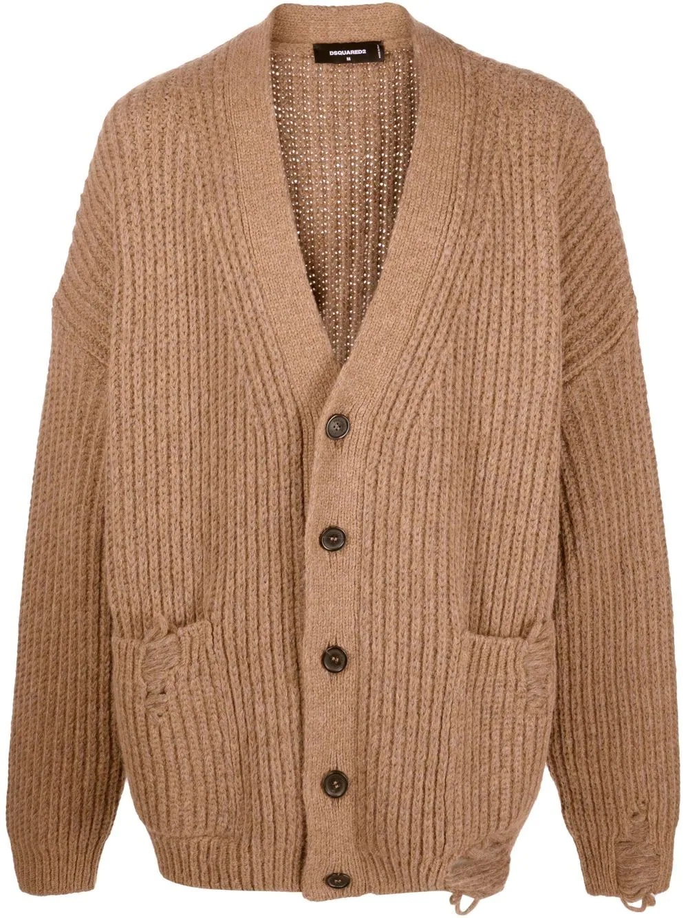 ribbed-knit cardigan - 1