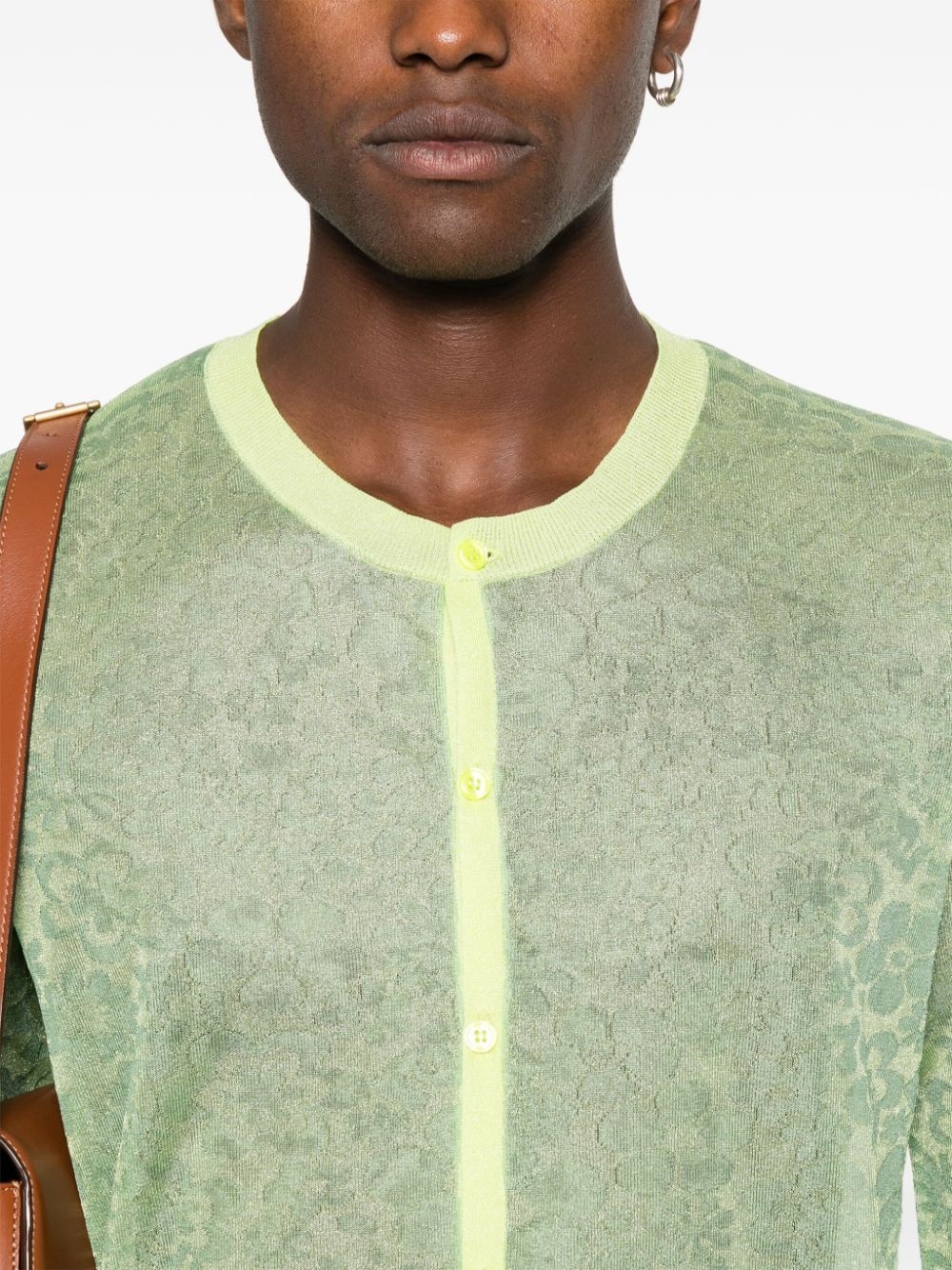floral-jacquard cardigan - 5
