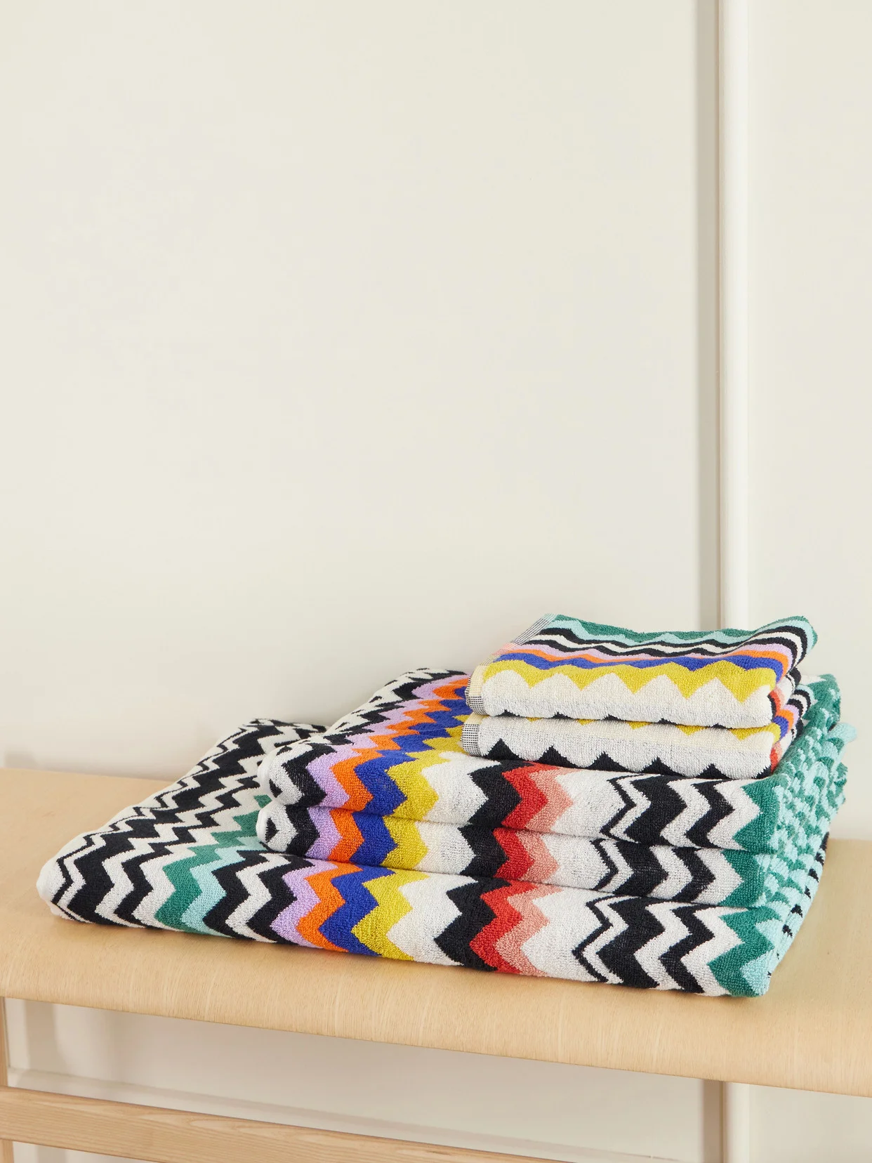 Set Of Five Striped Cotton-terry Towels - 1