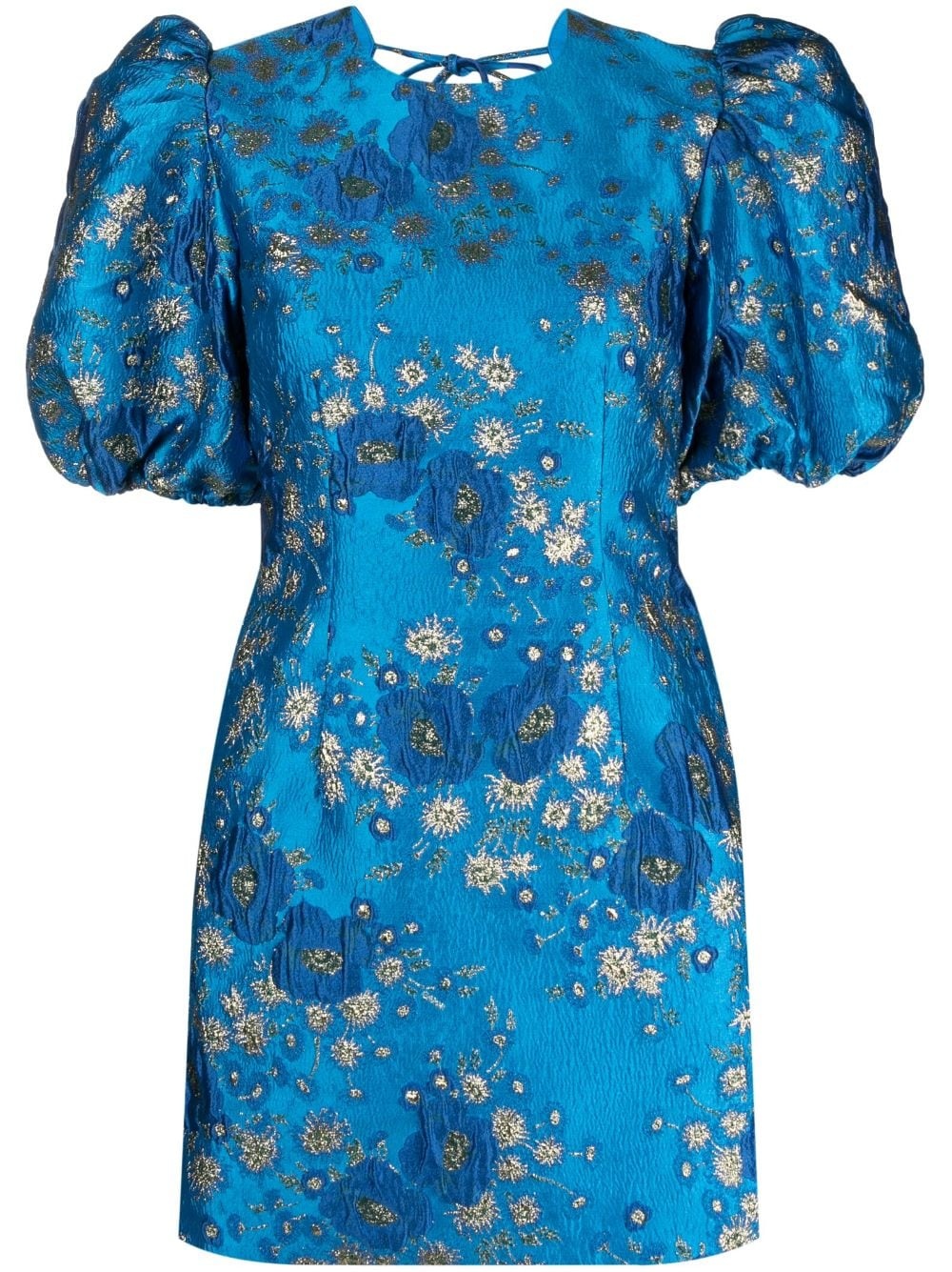 GANNI 3D Jacquard Open-Back Mini-Dress | libertylondon