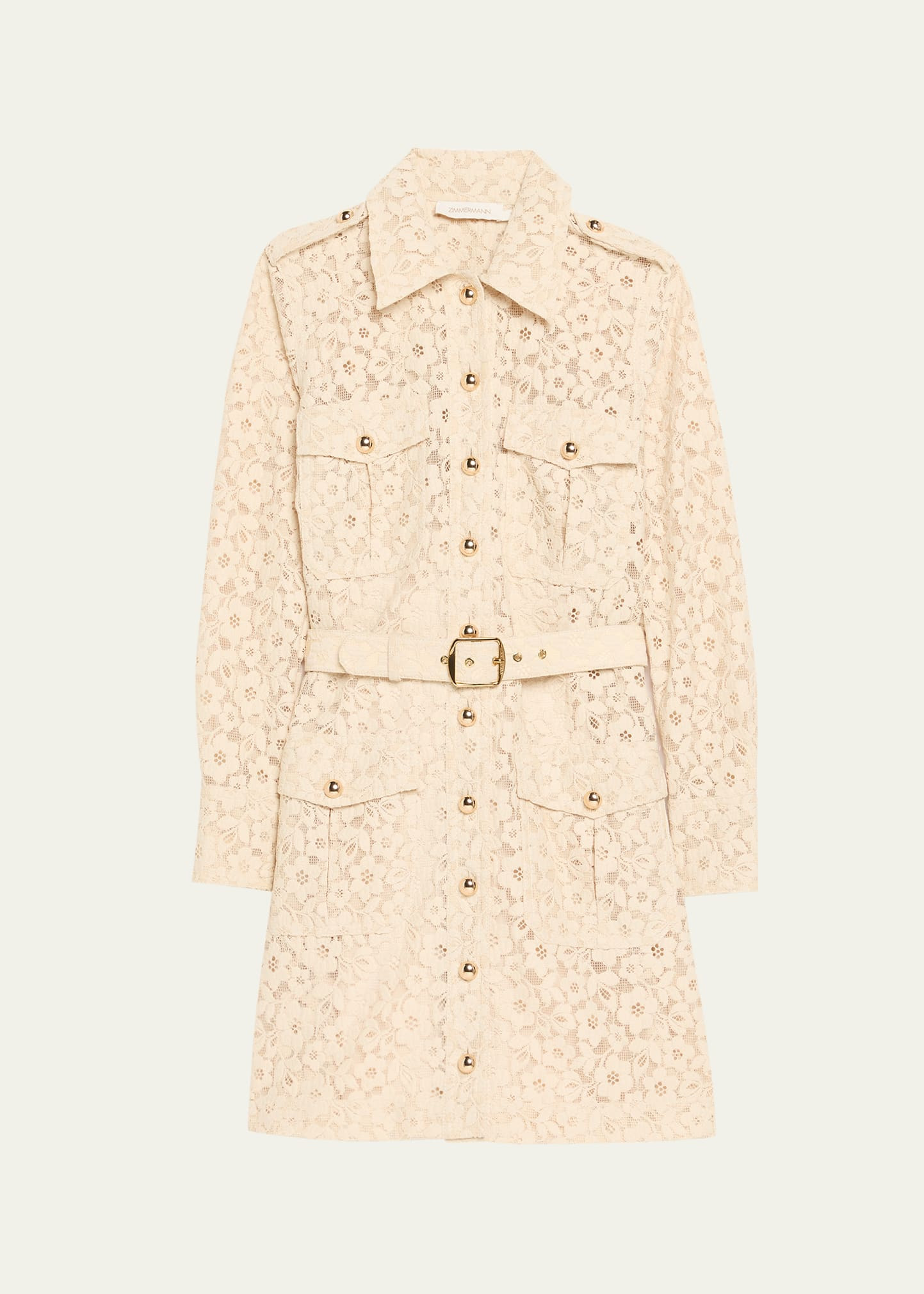 Lace Utility Shirtdress - 1