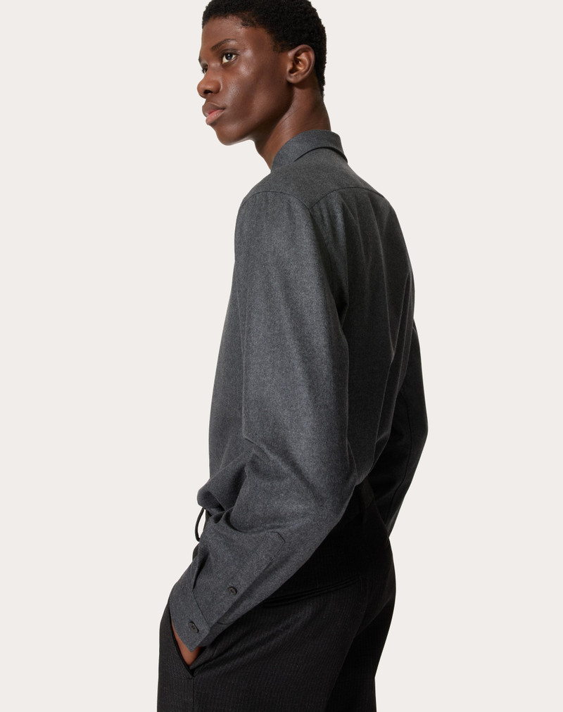 LONG SLEEVE FLANNEL SHIRT WITH VLOGO SIGNATURE EMBROIDERY 5