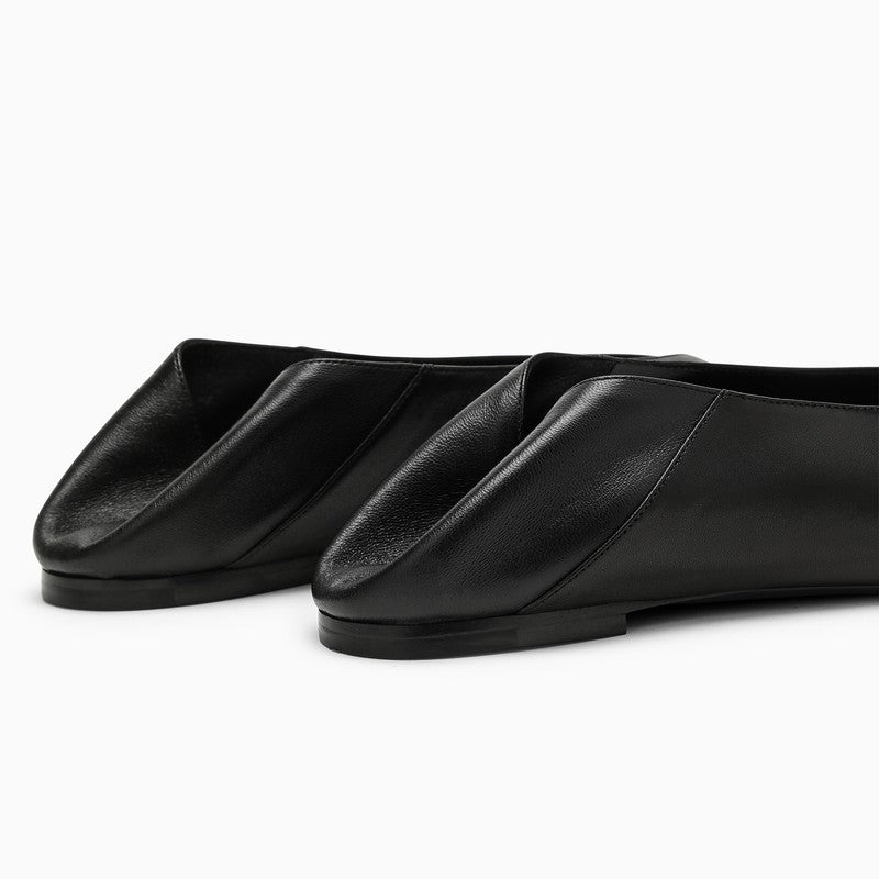 Saint Laurent Pointed Black Leather Ballerina Women - 5