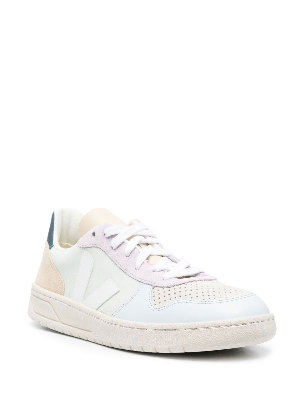 paneled-design leather sneakers - 2