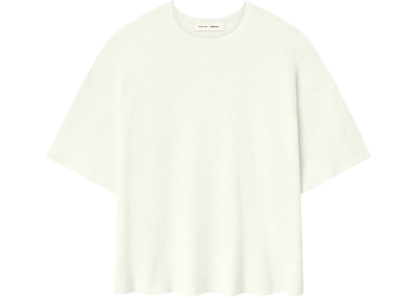 Fear of God Essentials Waffle Short Sleeve Sweater Cloud White - 1