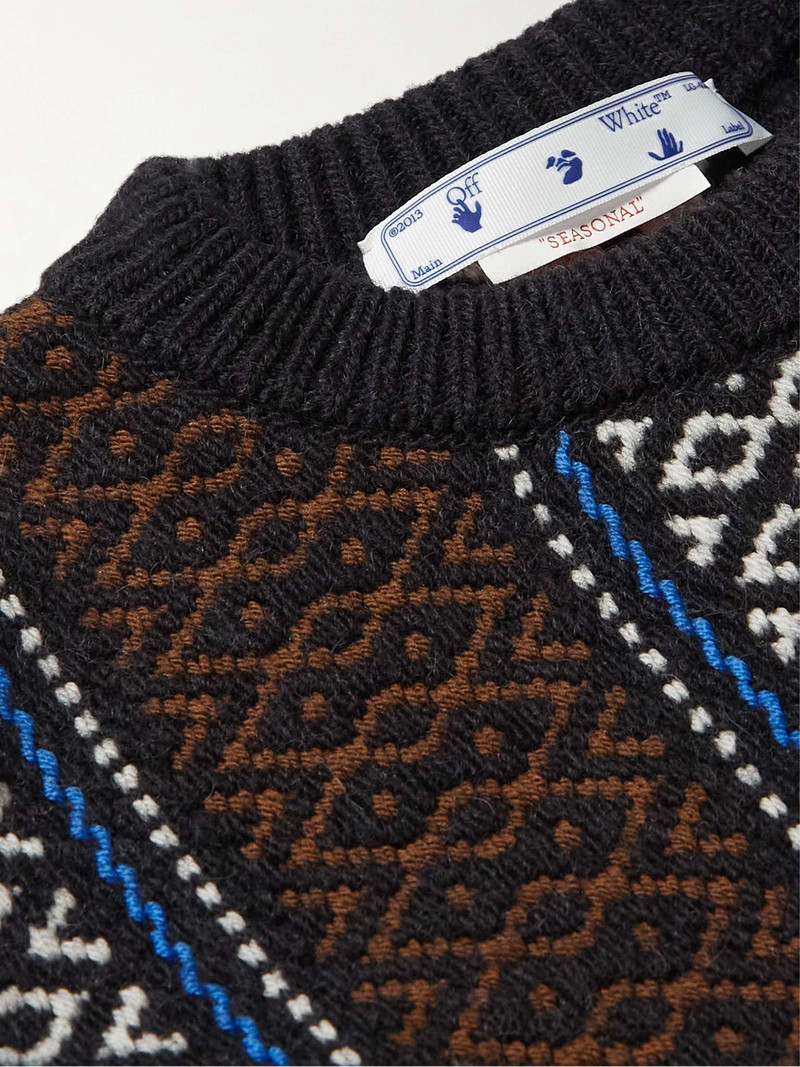 Appliquéd Wool-Blend Jacquard Sweater 5