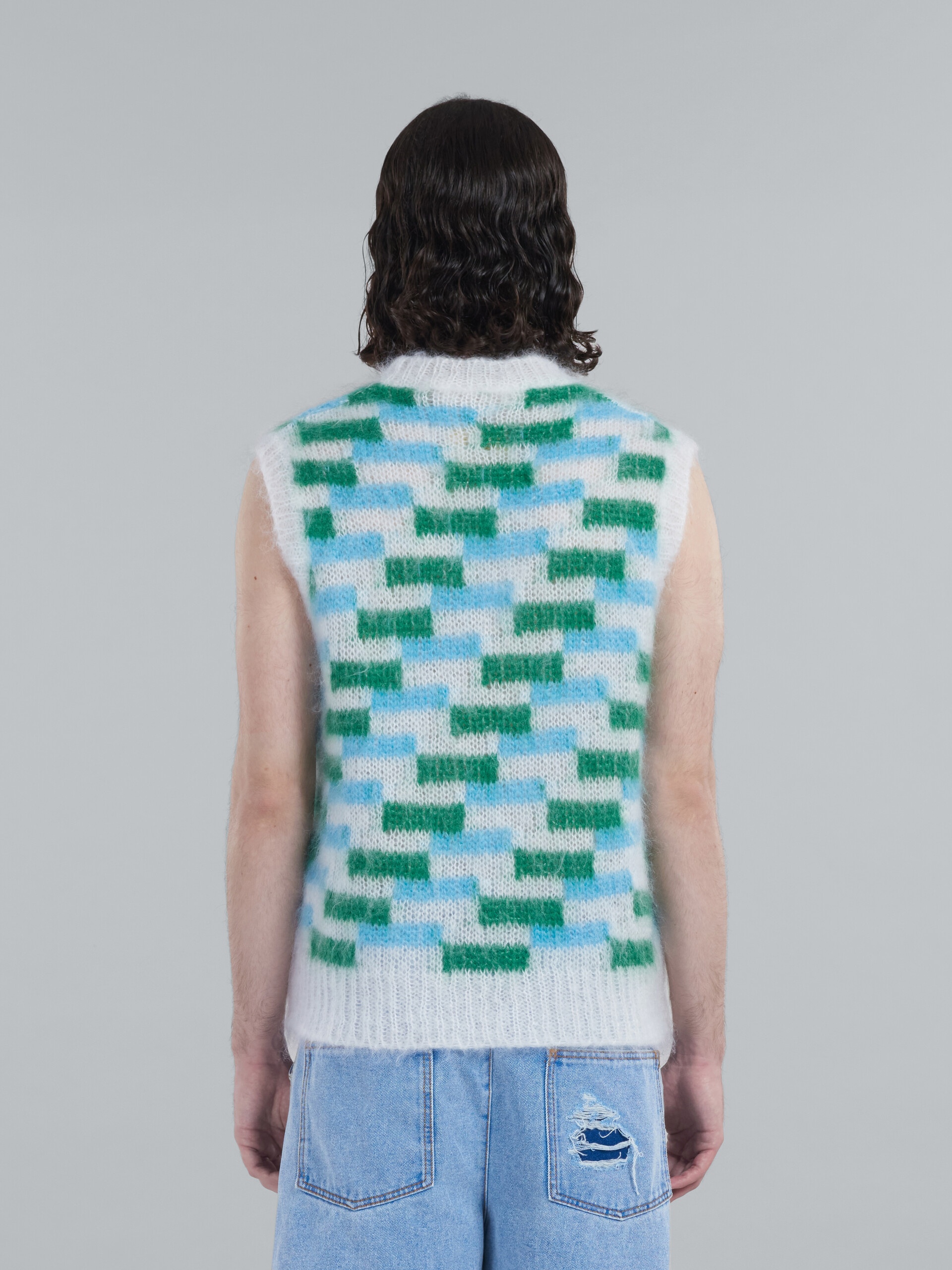 MULTICOLOR MOHAIR VEST WITH INLAYS - 3