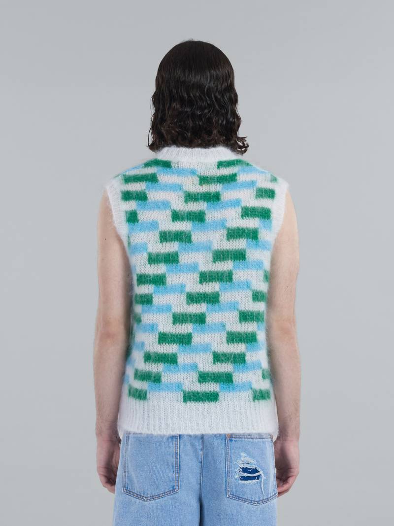 MULTICOLOR MOHAIR VEST WITH INLAYS 3