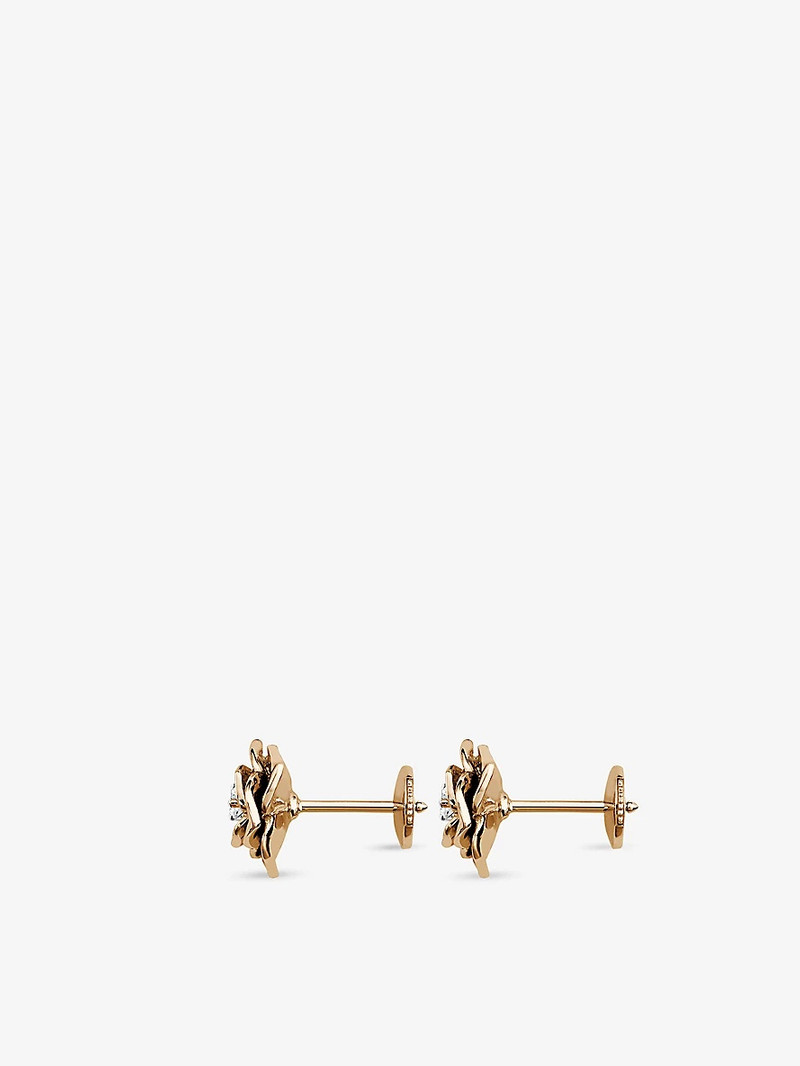 Piaget Piaget Rose 18ct rose-gold and 0.12ct brilliant-cut diamond earrings outlook