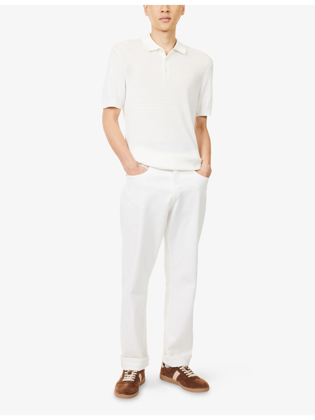 Burnham Semi-Sheer Silk-Blend Polo Shirt - 2