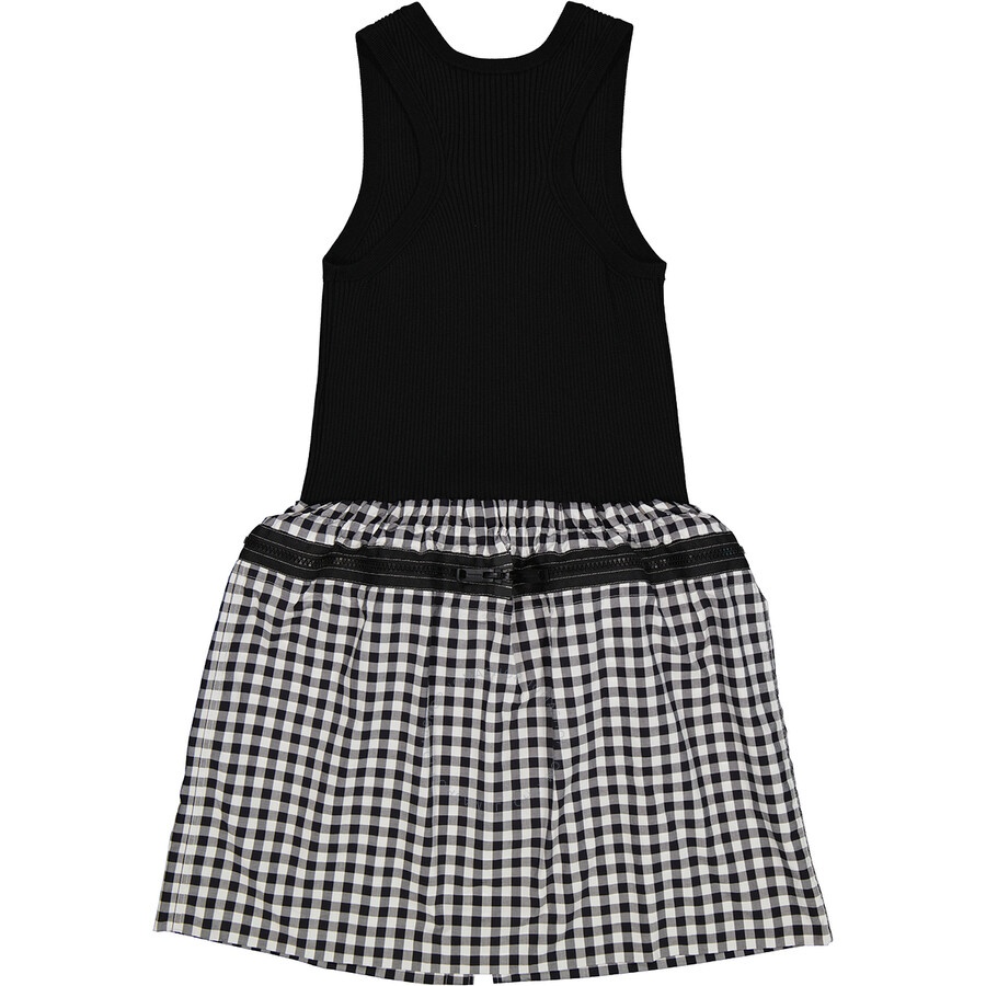 Burberry Ladies Black Convertible Mixed Media Gingham Dress - 7