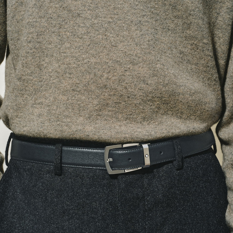 Montblanc Black 30 mm leather belt outlook