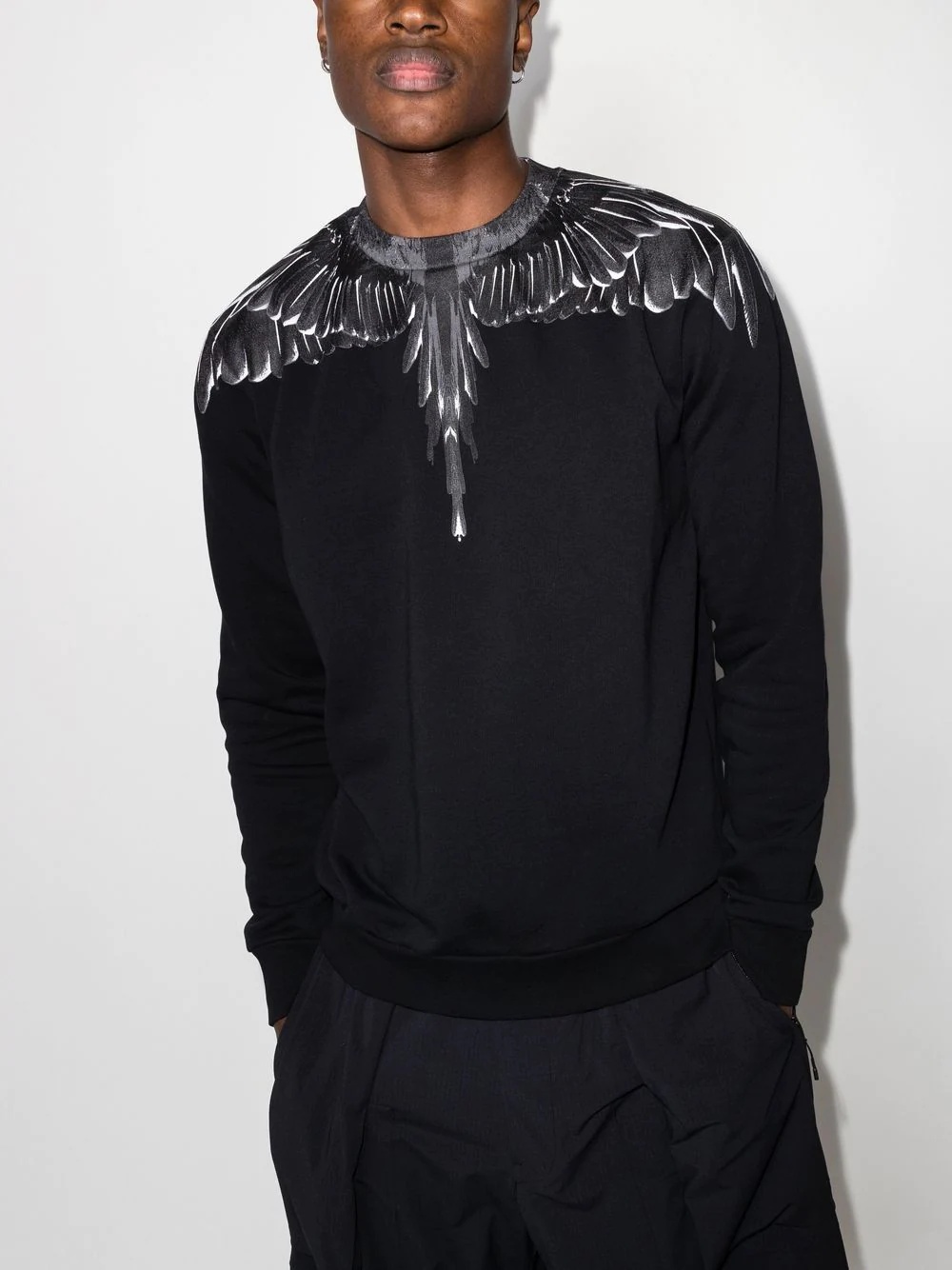 Wings-print crew-neck sweatshirt - 2