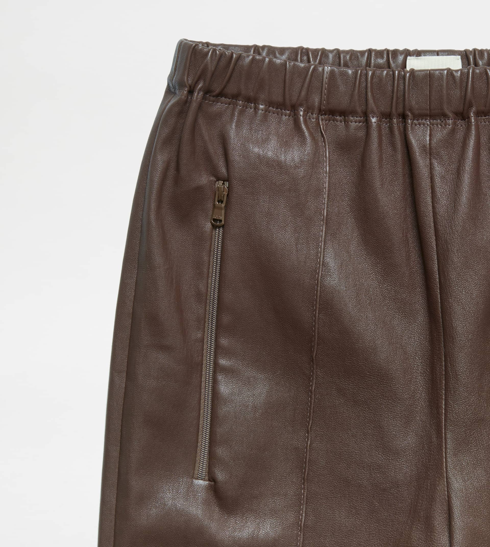 LEATHER TROUSERS - BROWN - 6