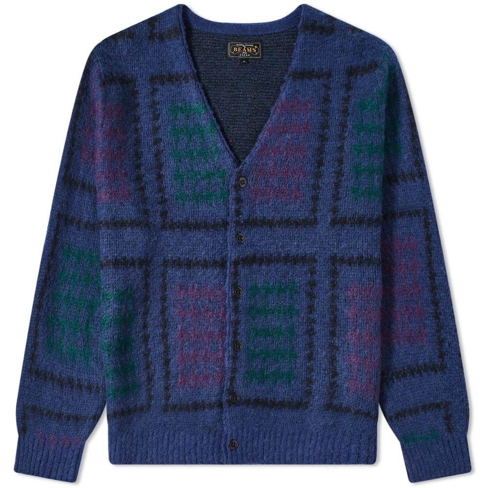 Beams Plus Double Jacquard Cardigan - 1