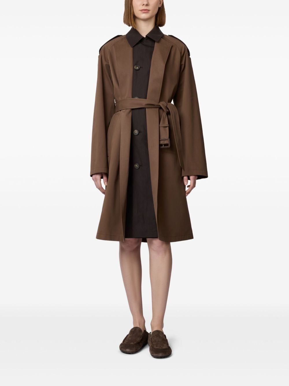 belted trench coat - 2