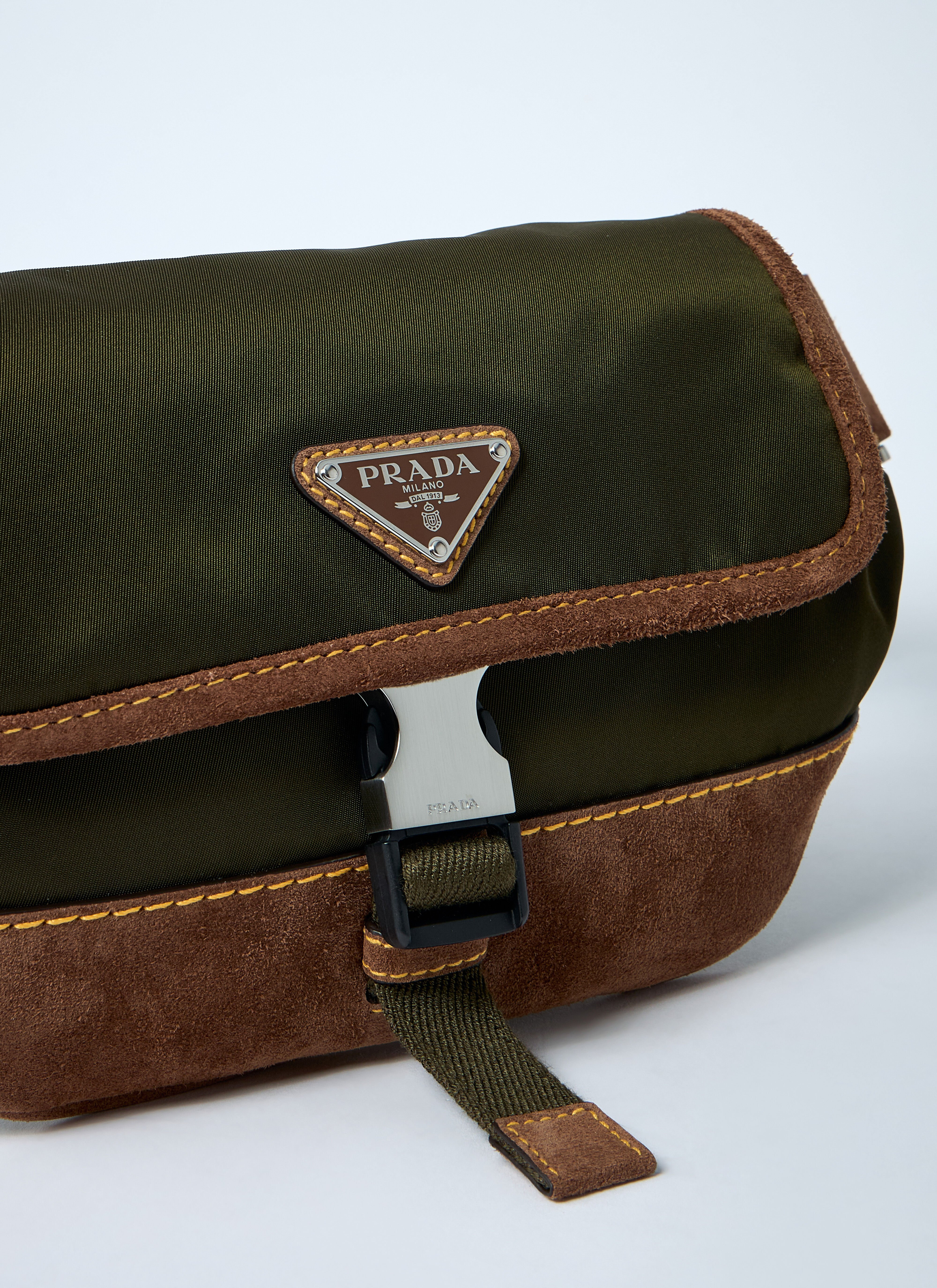Re-Nylon And Suede Belt Bag - 4