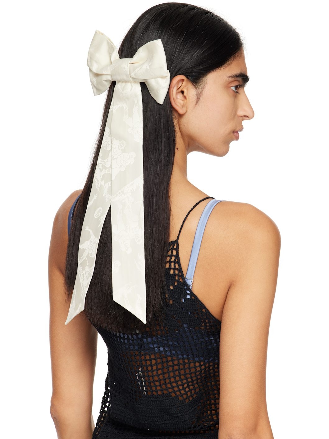 Off-White Football Jacquard Bow Hair Clip - 3