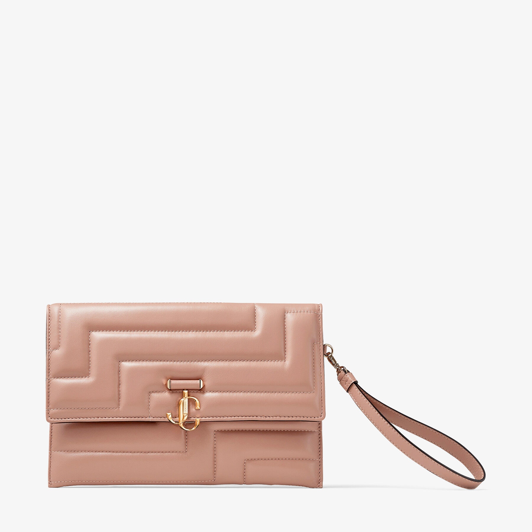 JC Square Avenue Envelope
Ballet Pink Quilted Nappa Leather Pouch - 1